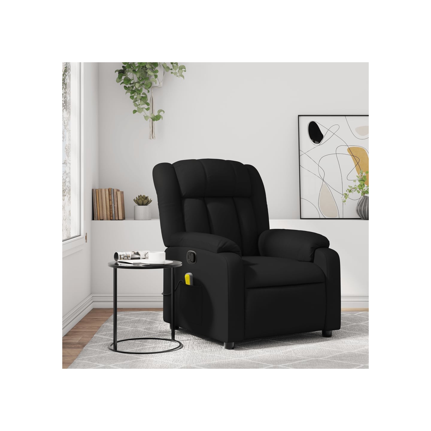 Fauteuil de massage inclinable noir similicuir