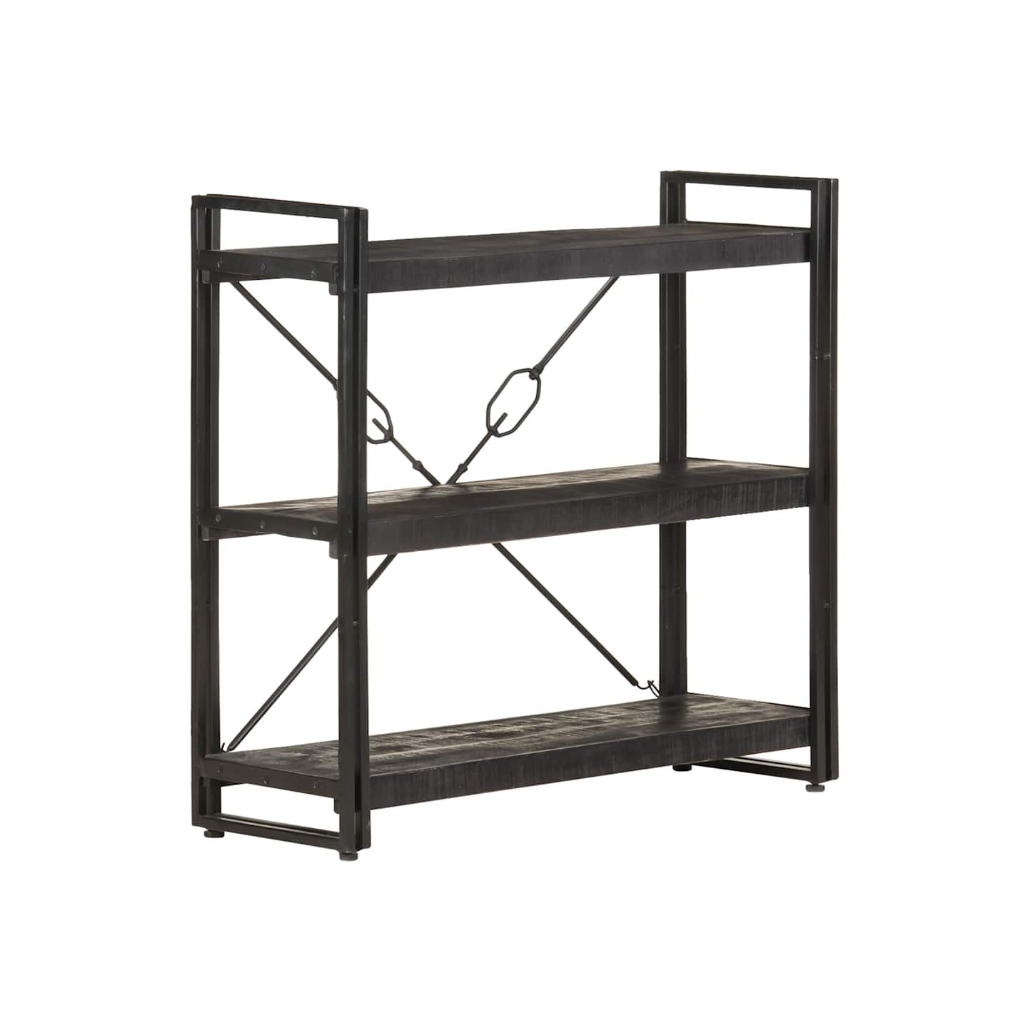 Bibliothèque à 3 niveaux 90x30x80 cm Bois de manguier massif