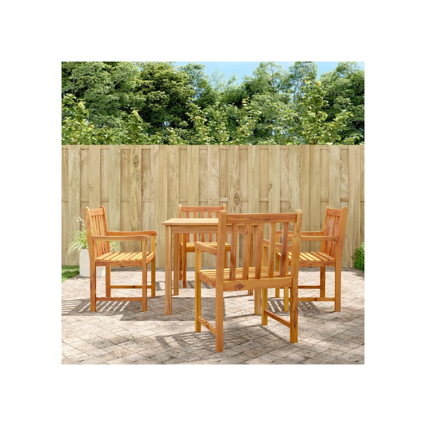 Ensemble à manger de jardin 5 pcs Bois d'acacia solide