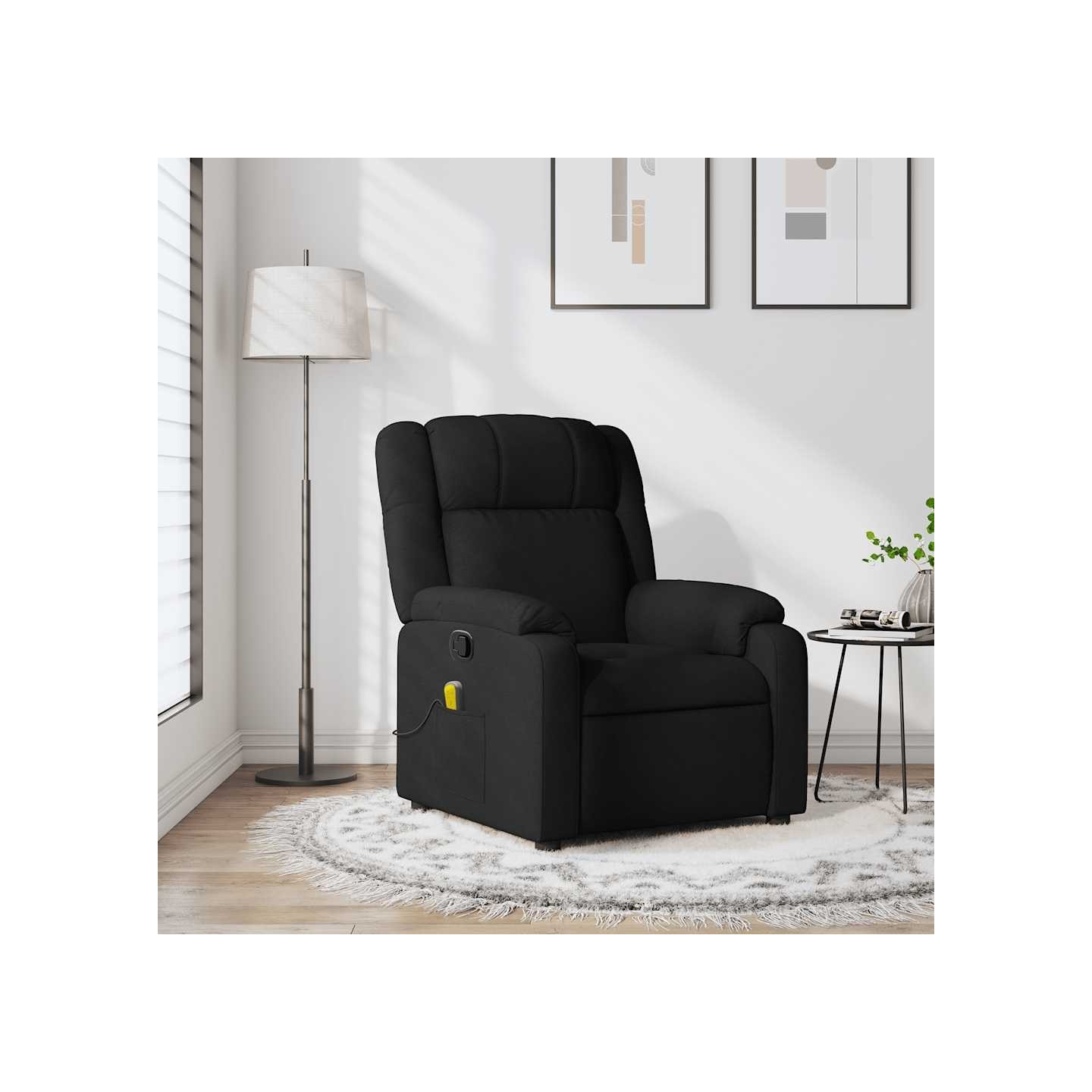 Fauteuil inclinable de massage noir tissu