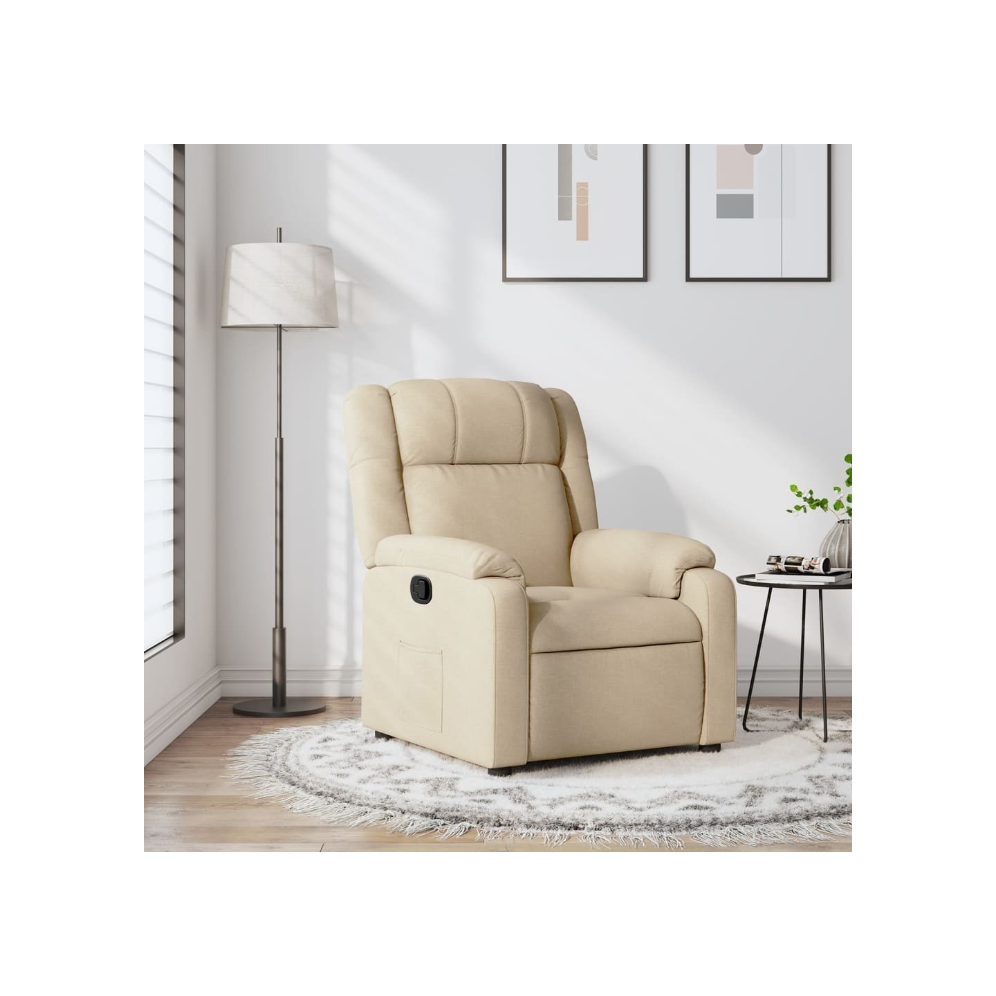Fauteuil inclinable crème tissu