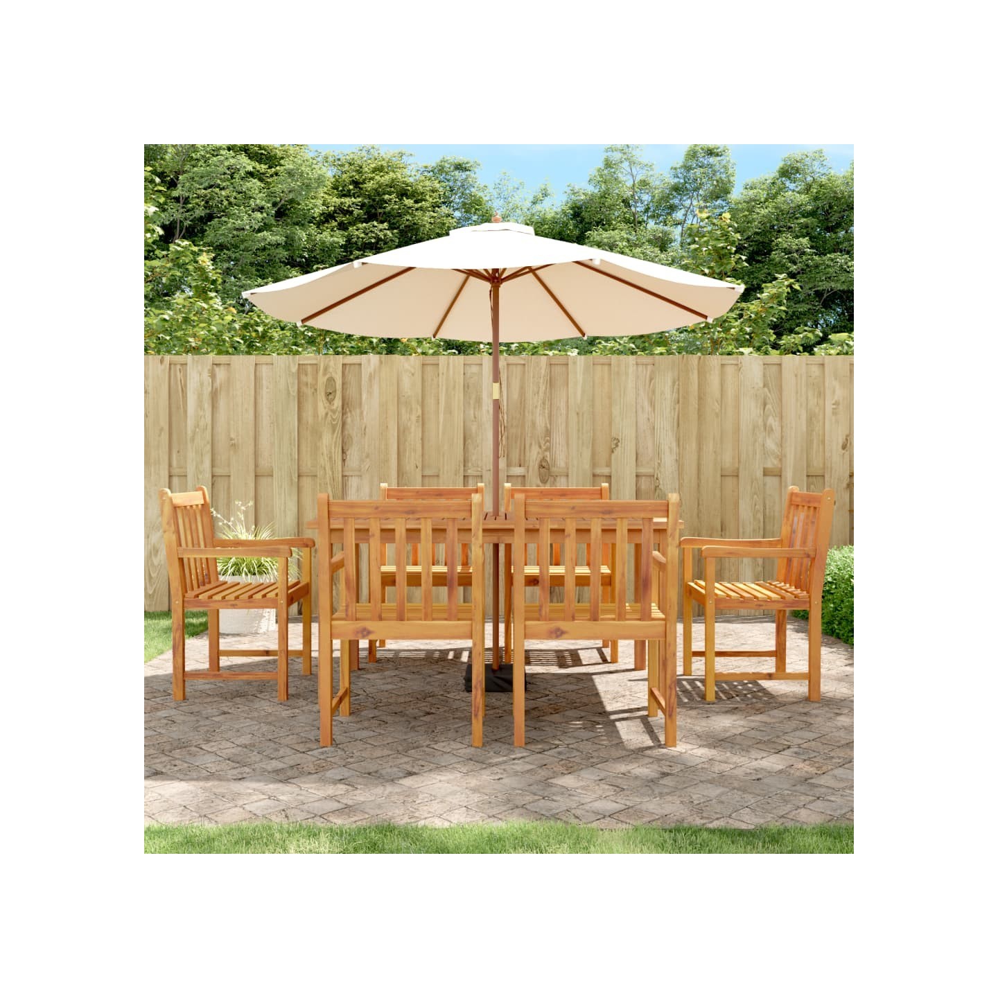 Chaises de jardin lot de 6 56x55,5x90 bois massif d'acacia