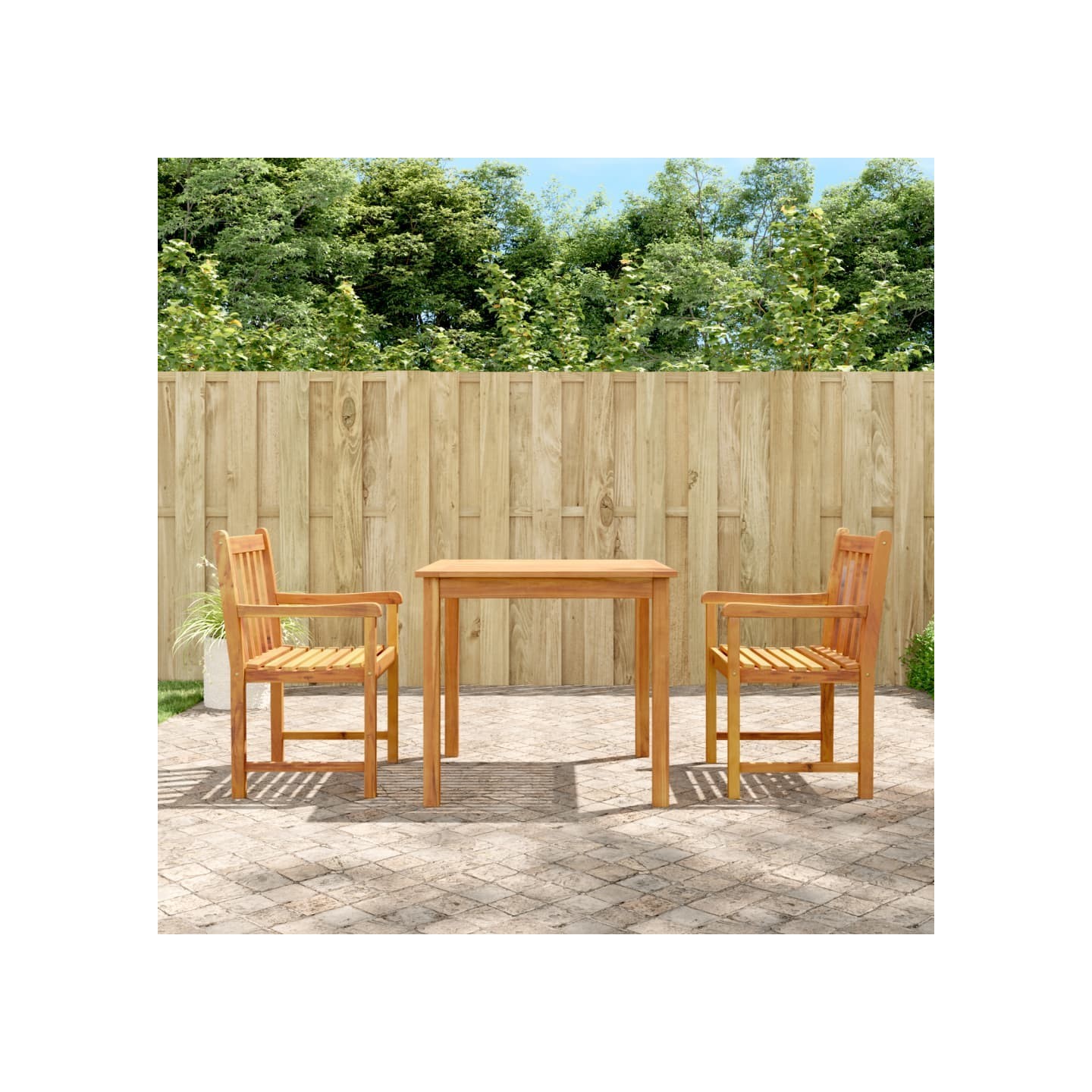 Ensemble à manger de jardin 3 pcs Bois d'acacia solide