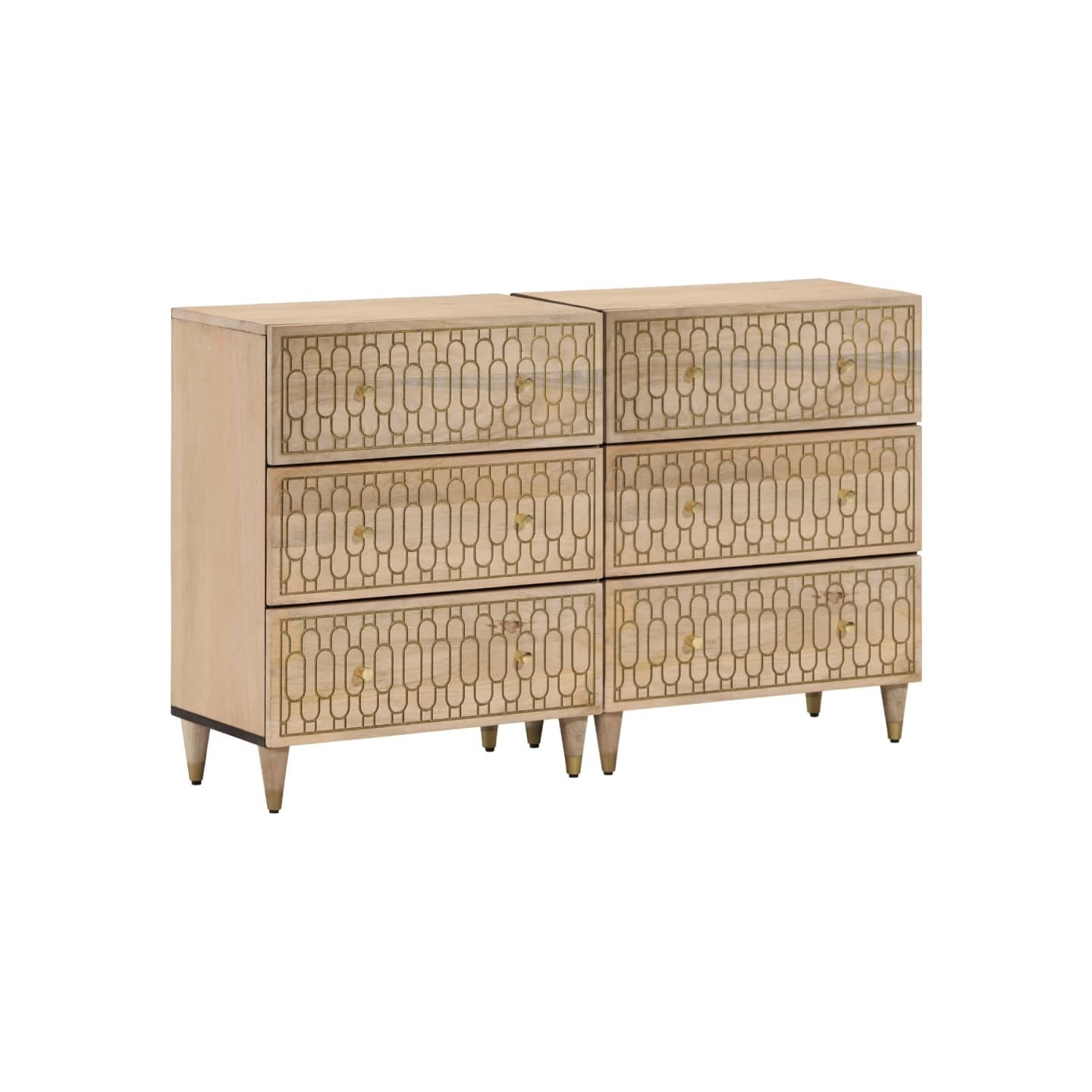 Armoires latérales 2 pcs 60x33x75 cm bois massif de manguier