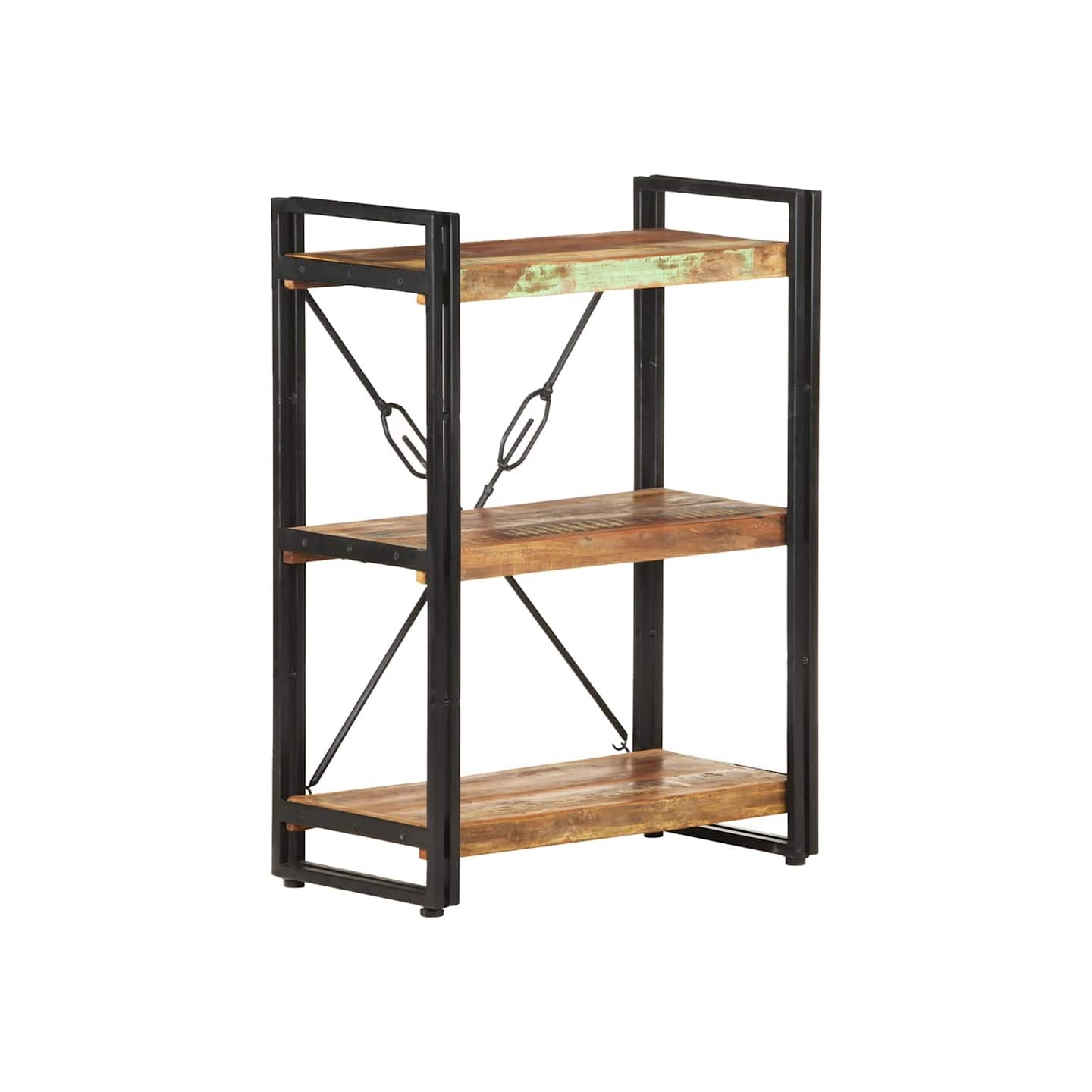 Bibliothèque à 3 niveaux 60x30x80cm Bois de récupération massif