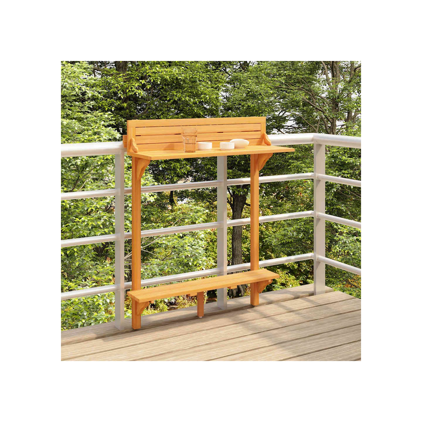 Table de bar de balcon 90x37x122,5 cm Bois d'acacia massif