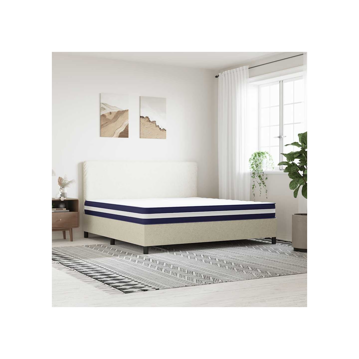 Matelas à ressorts ensachés dureté moyenne 200x200 cm