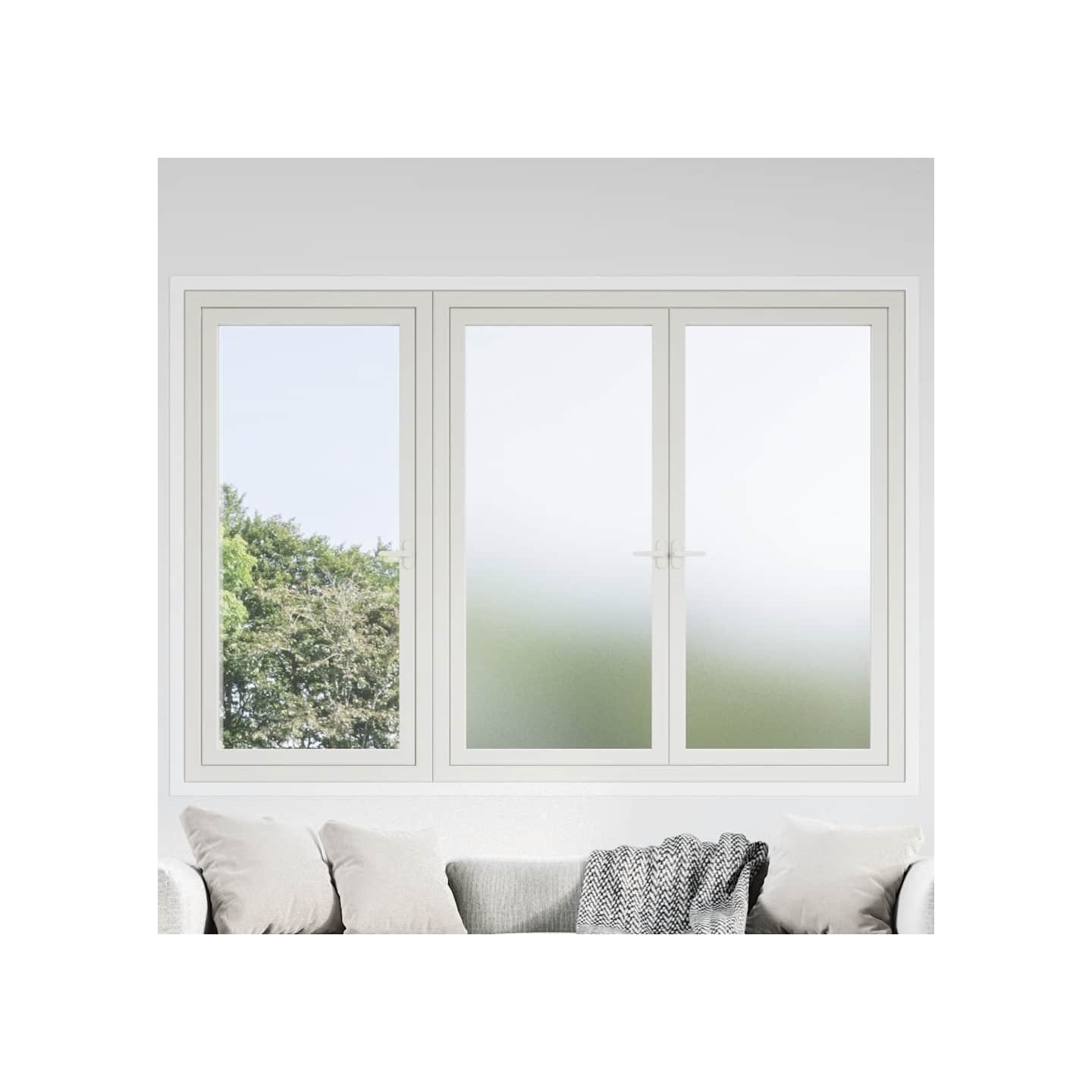 Films pour fenêtre dépoli blanc PVC