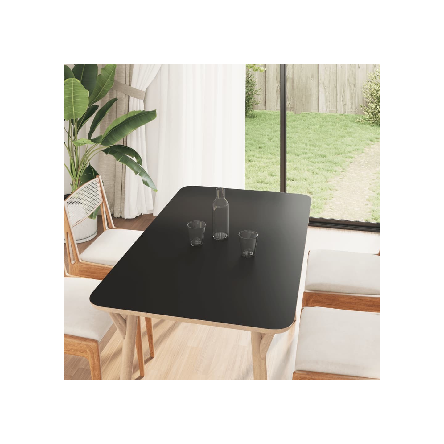 Autocollants auto-adhésifs pour meuble noir mat 90x500 cm PVC