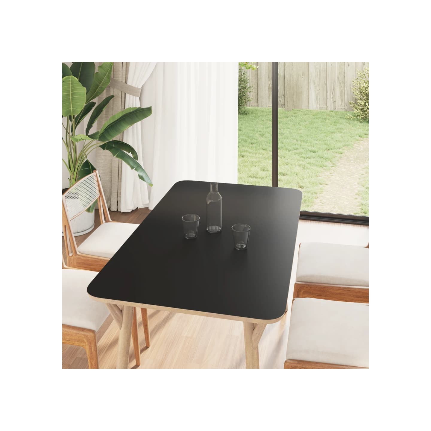Autocollants auto-adhésifs pour meuble noir mat 90x500 cm PVC