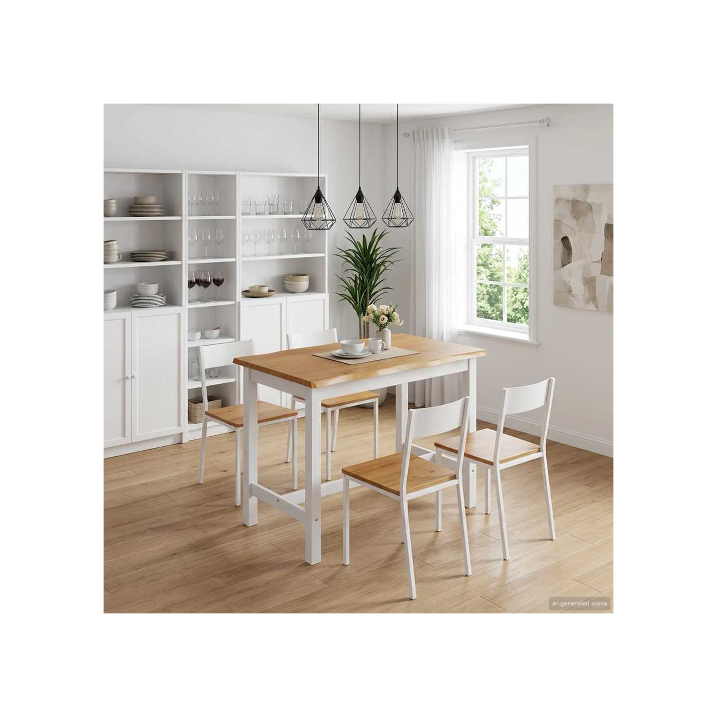 Table haute EKAI Blanc 112 x 70 x 91 cm Bois de pin massif