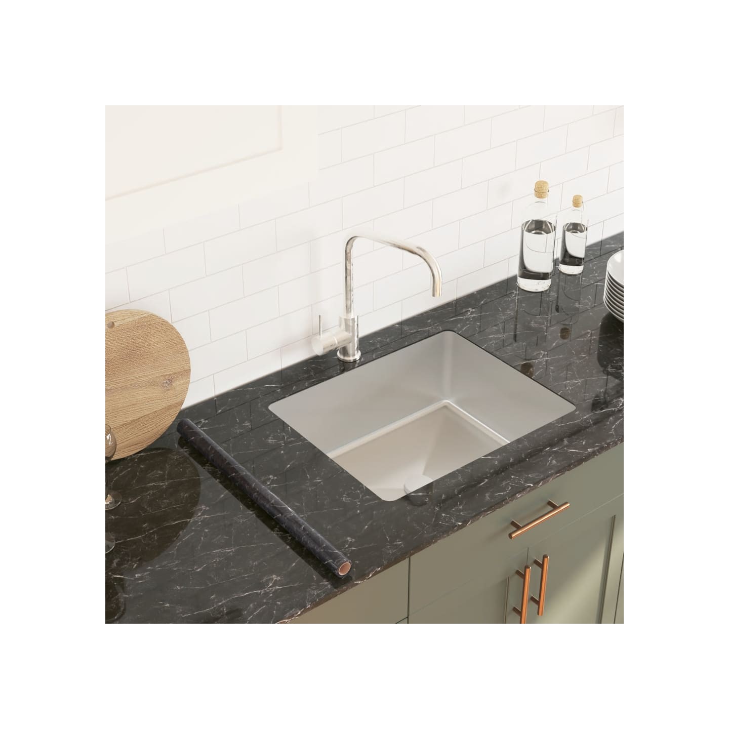 Autocollants auto-adhésifs pour meuble noir marbré 90x500cm PVC