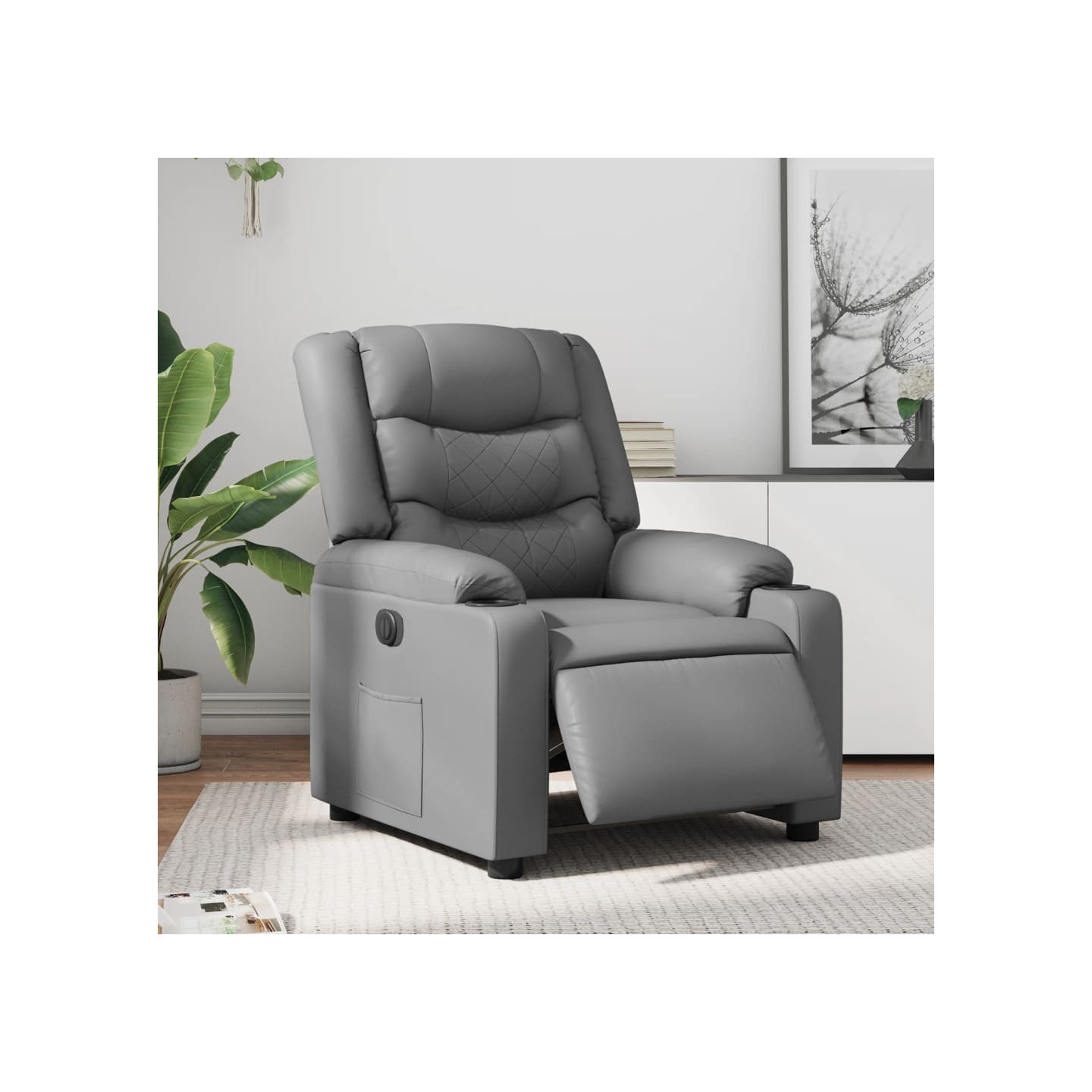 Fauteuil inclinable électrique Gris Similicuir
