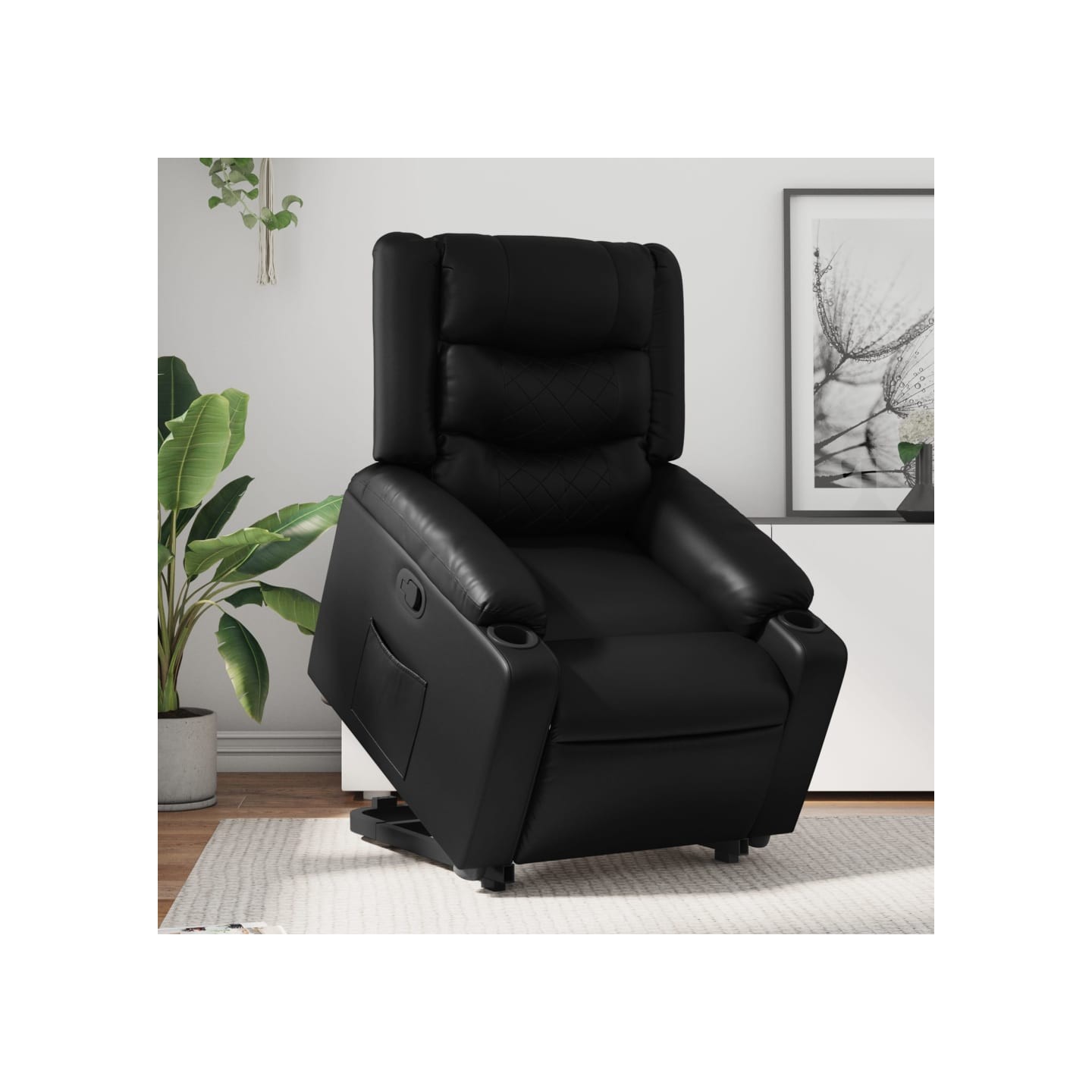 Fauteuil inclinable Noir Similicuir