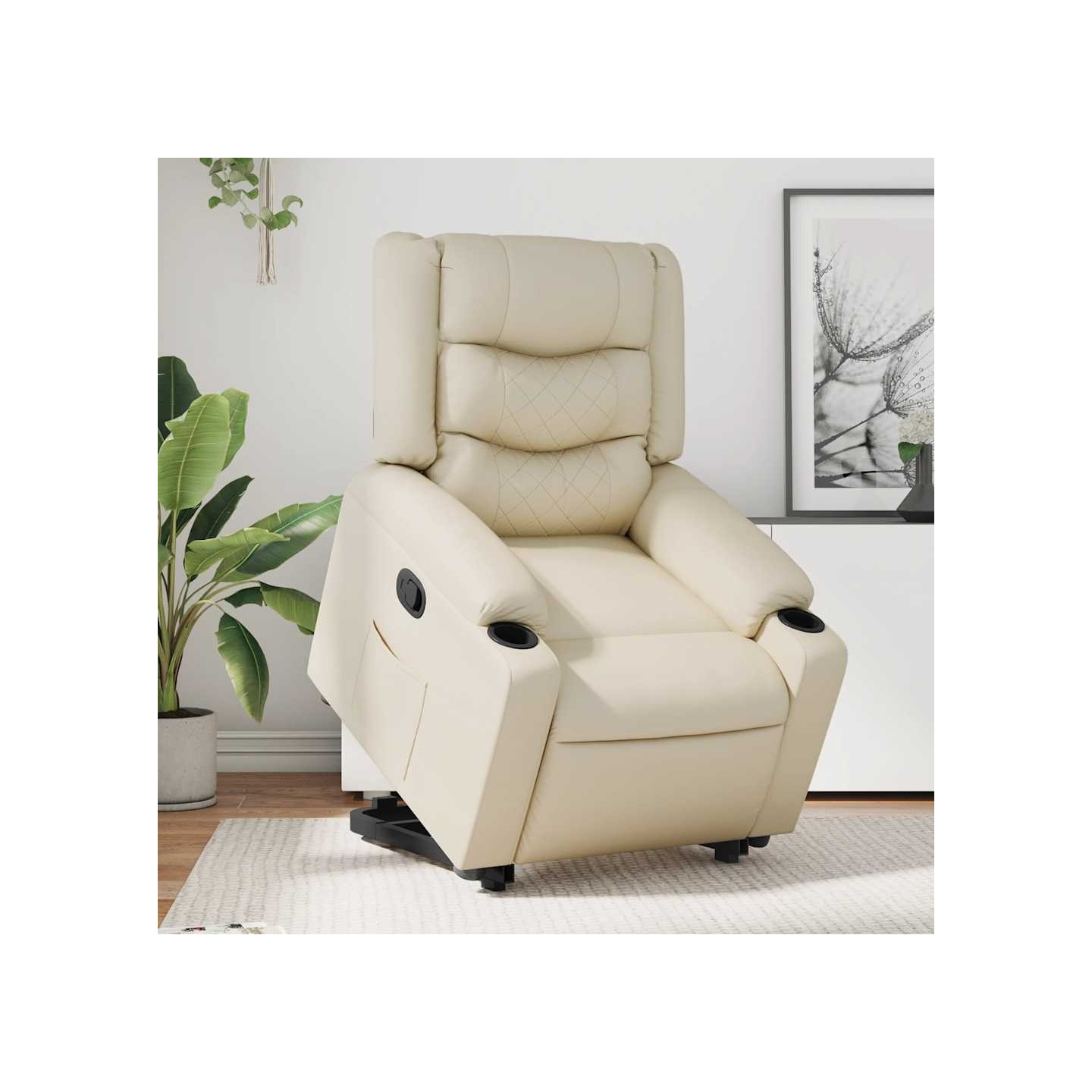 Fauteuil inclinable Crème Similicuir