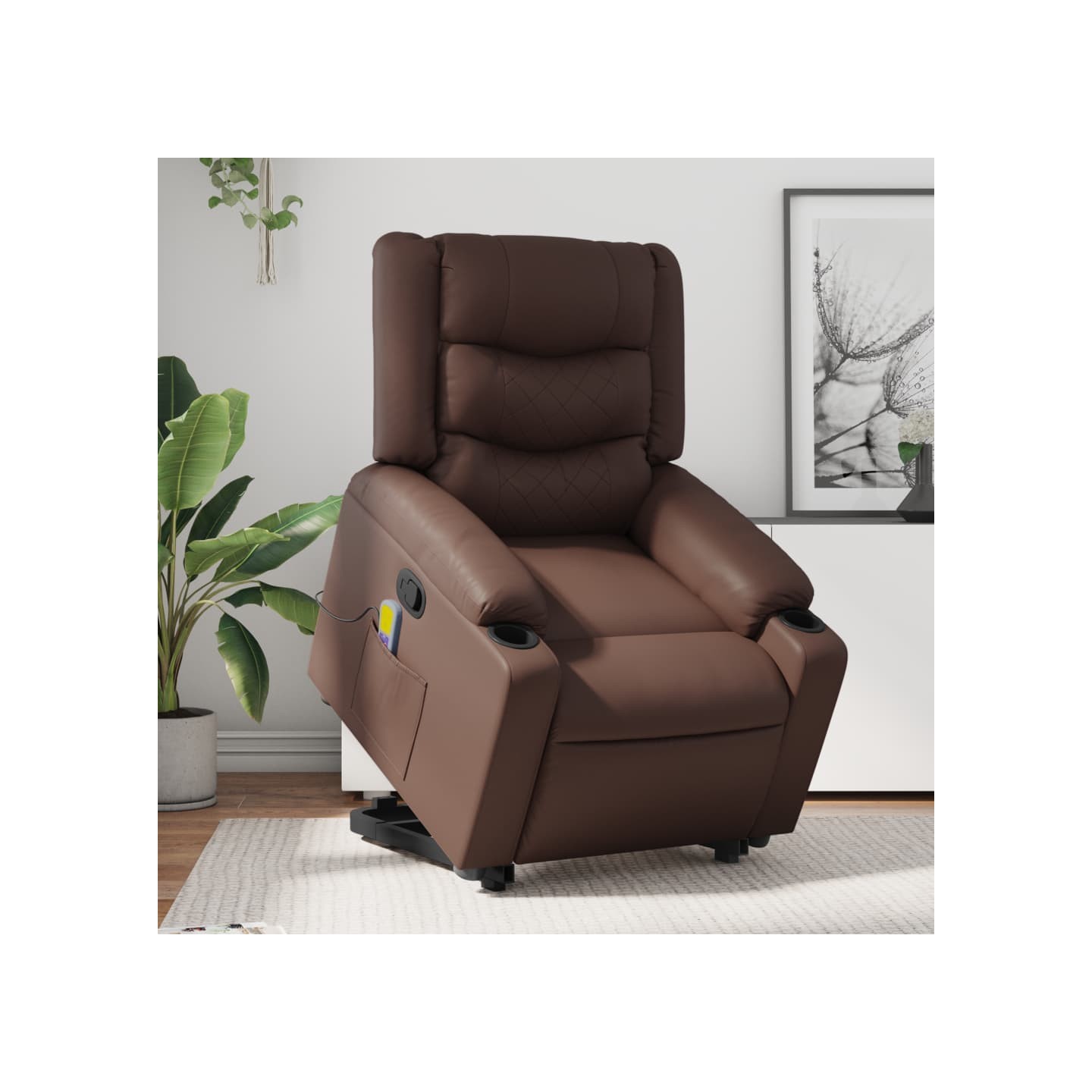 Fauteuil inclinable de massage Marron Similicuir
