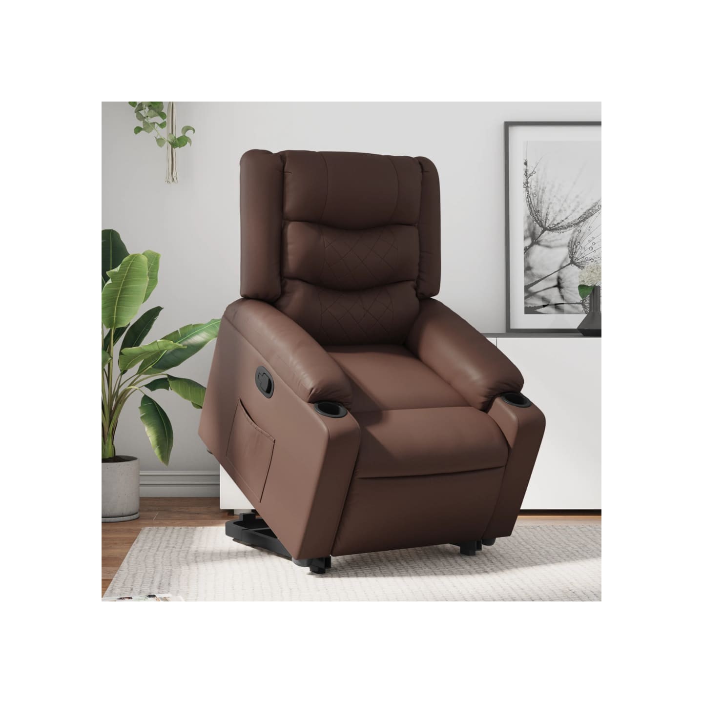 Fauteuil inclinable marron similicuir
