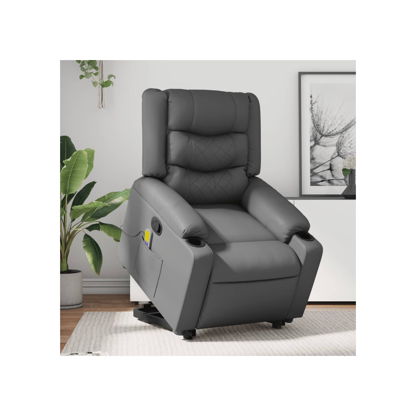 Fauteuil inclinable de massage Gris Similicuir
