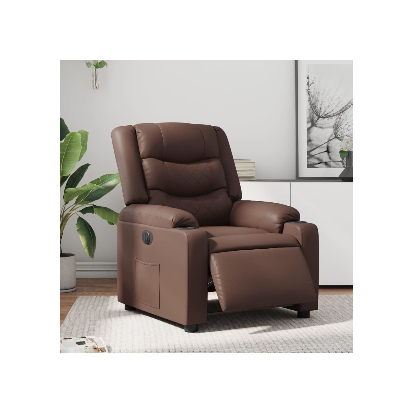Fauteuil inclinable électrique Marron Similicuir