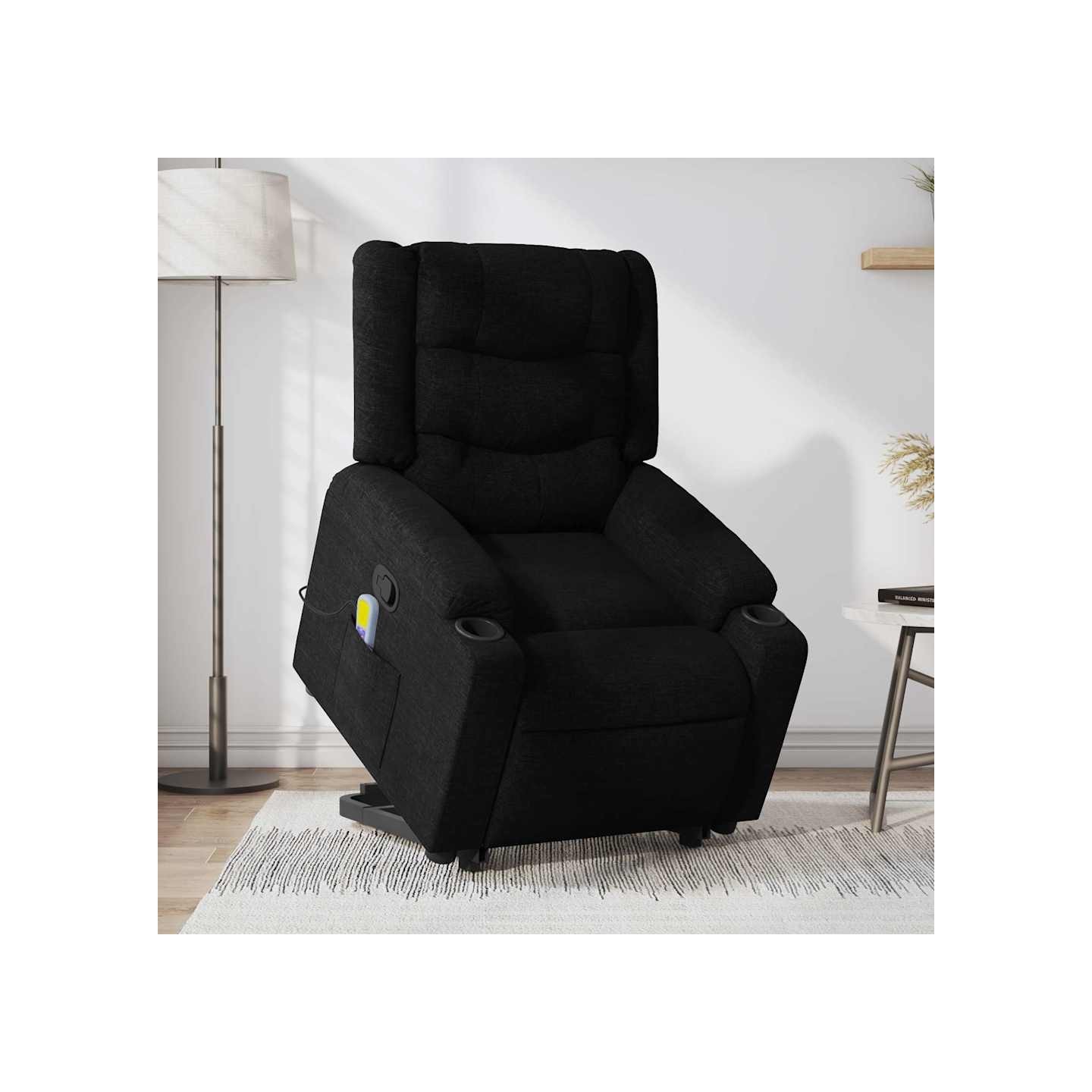 Fauteuil de massage inclinable Noir Tissu
