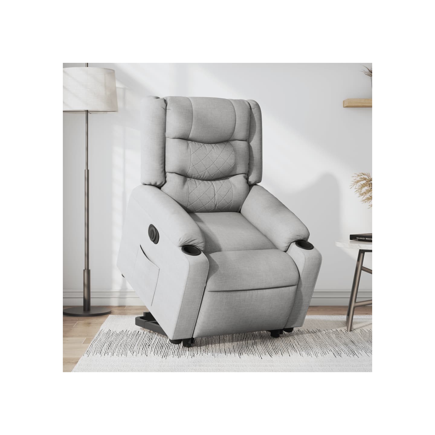 Fauteuil inclinable électrique gris clair tissu