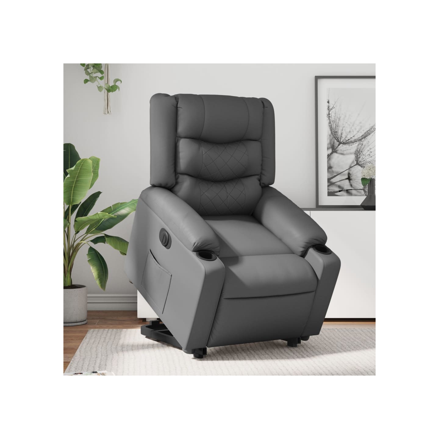 Fauteuil inclinable électrique gris similicuir