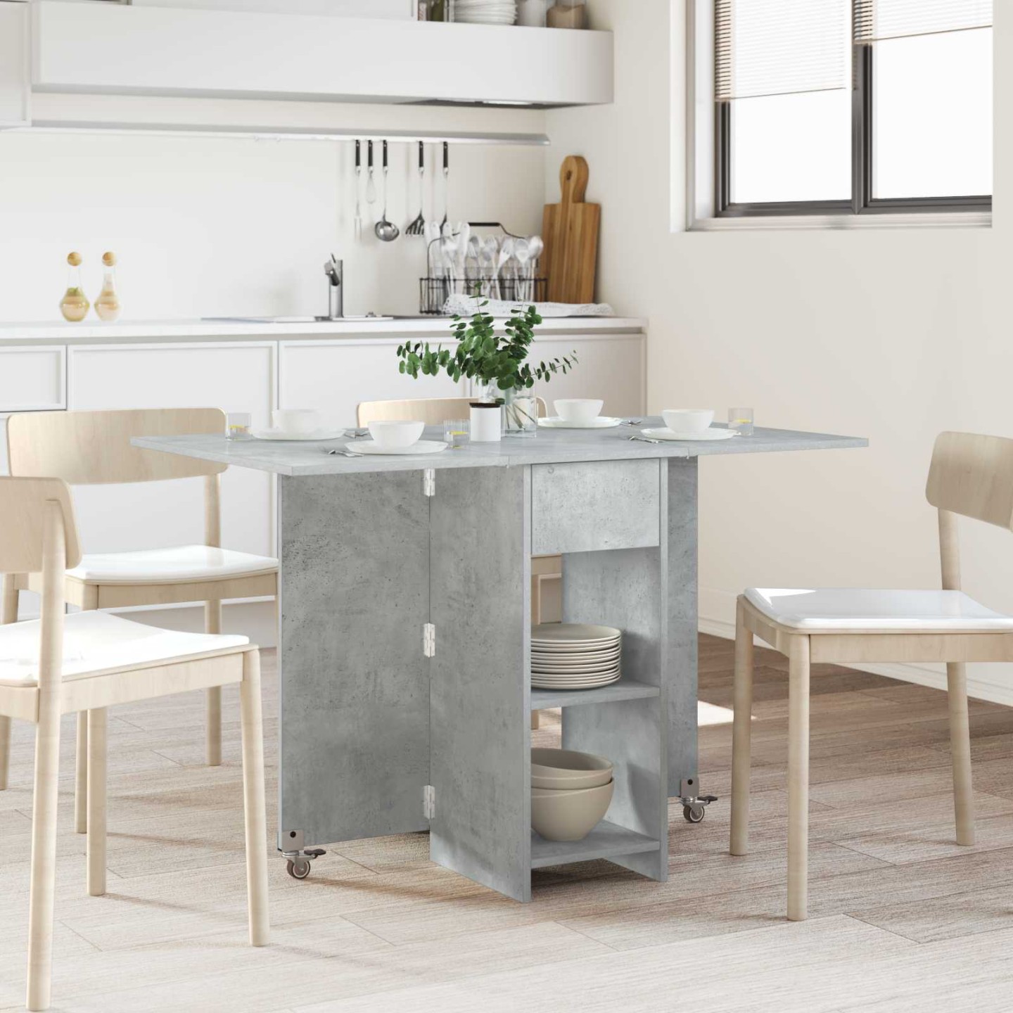 Table à dîner 115 x 70 x 75 cm Bois d'ingénierie Gris béton