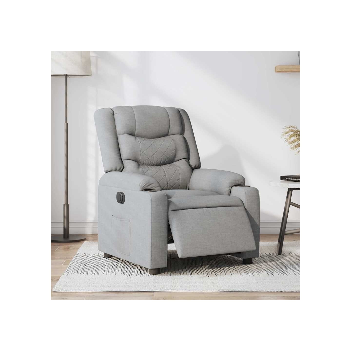 Fauteuil inclinable électrique Gris clair Tissu