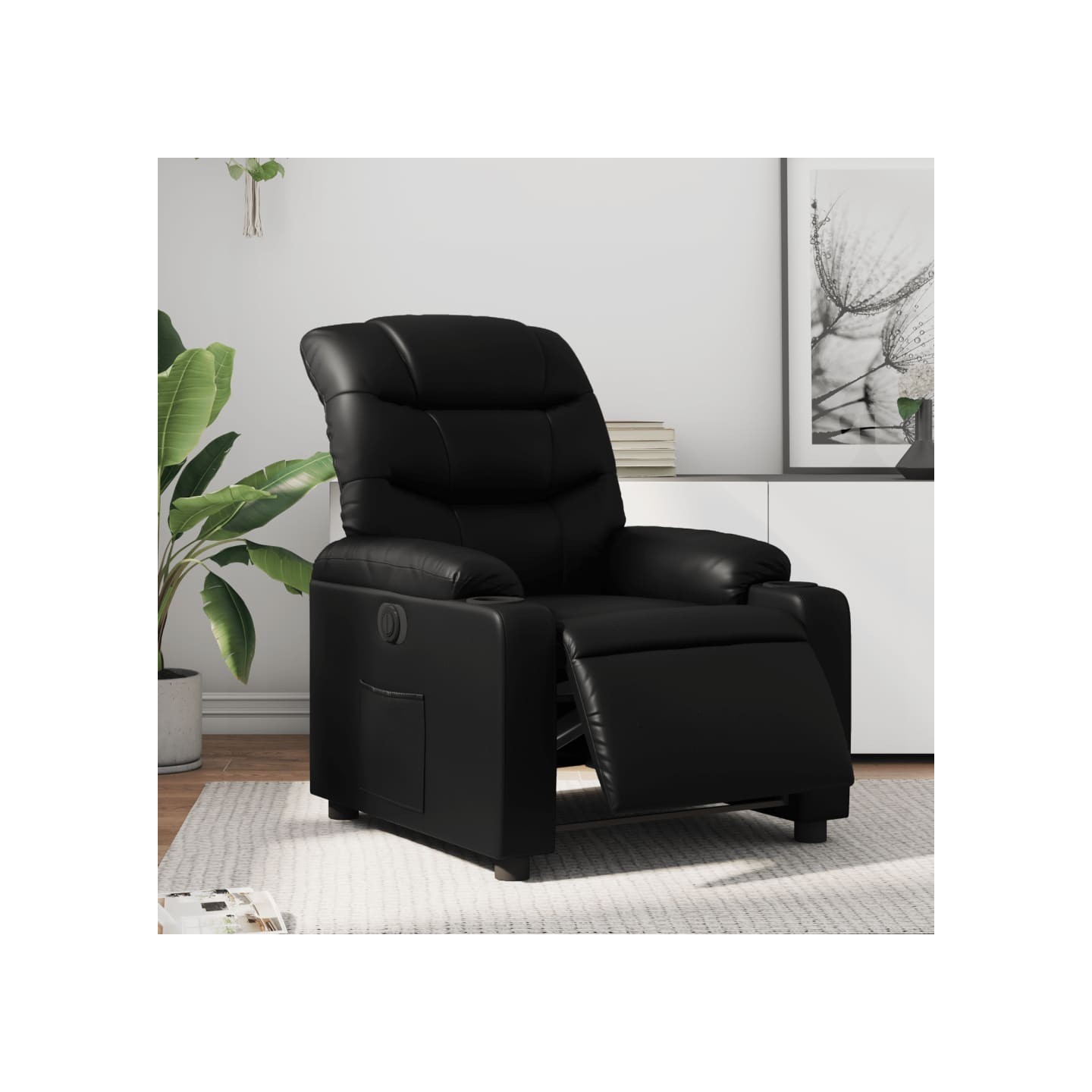 Fauteuil inclinable électrique Noir Similicuir