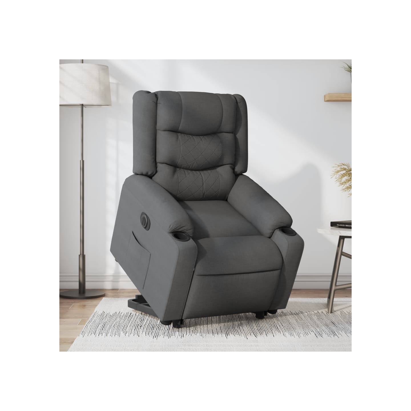 Fauteuil inclinable électrique gris foncé tissu