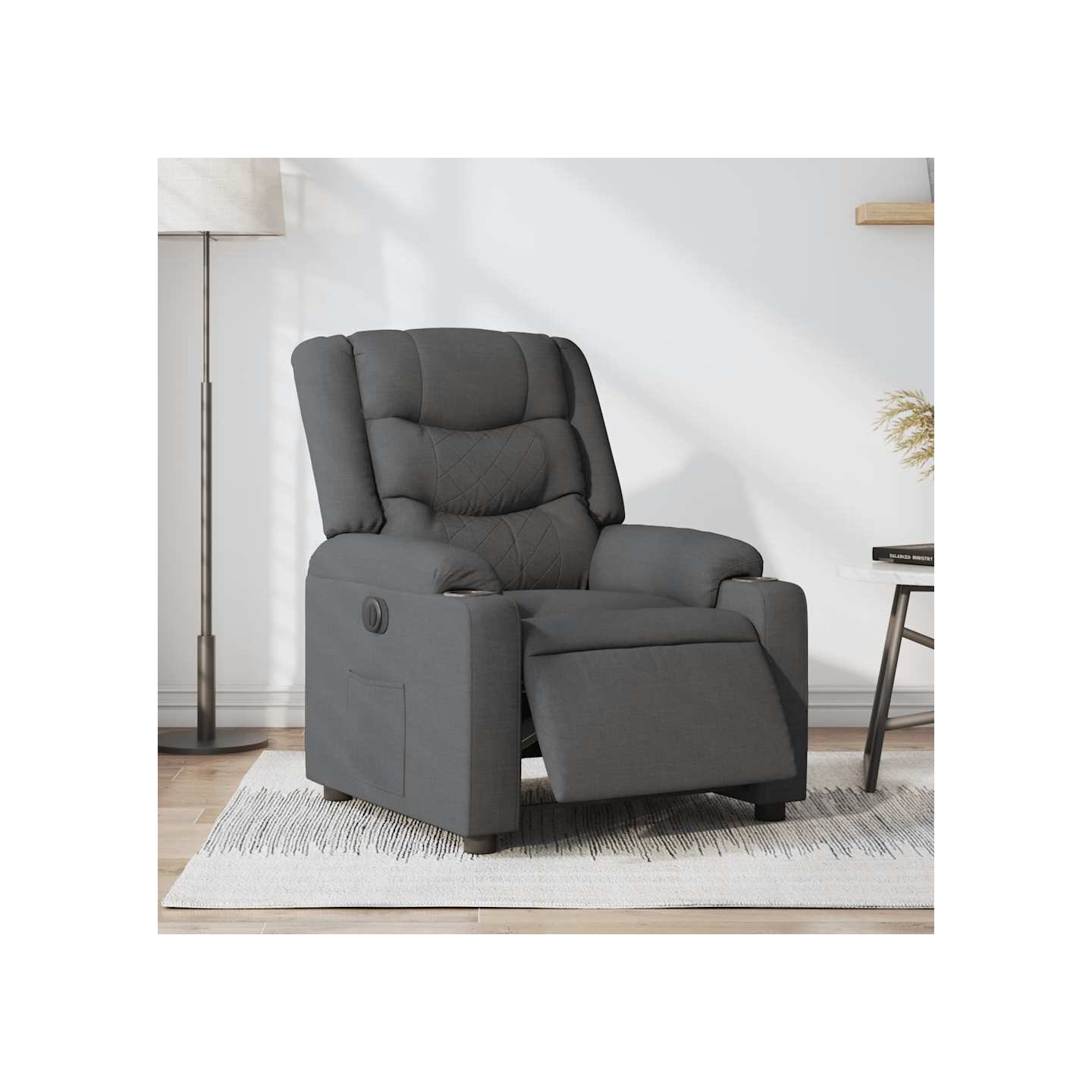 Fauteuil inclinable électrique Gris foncé Tissu