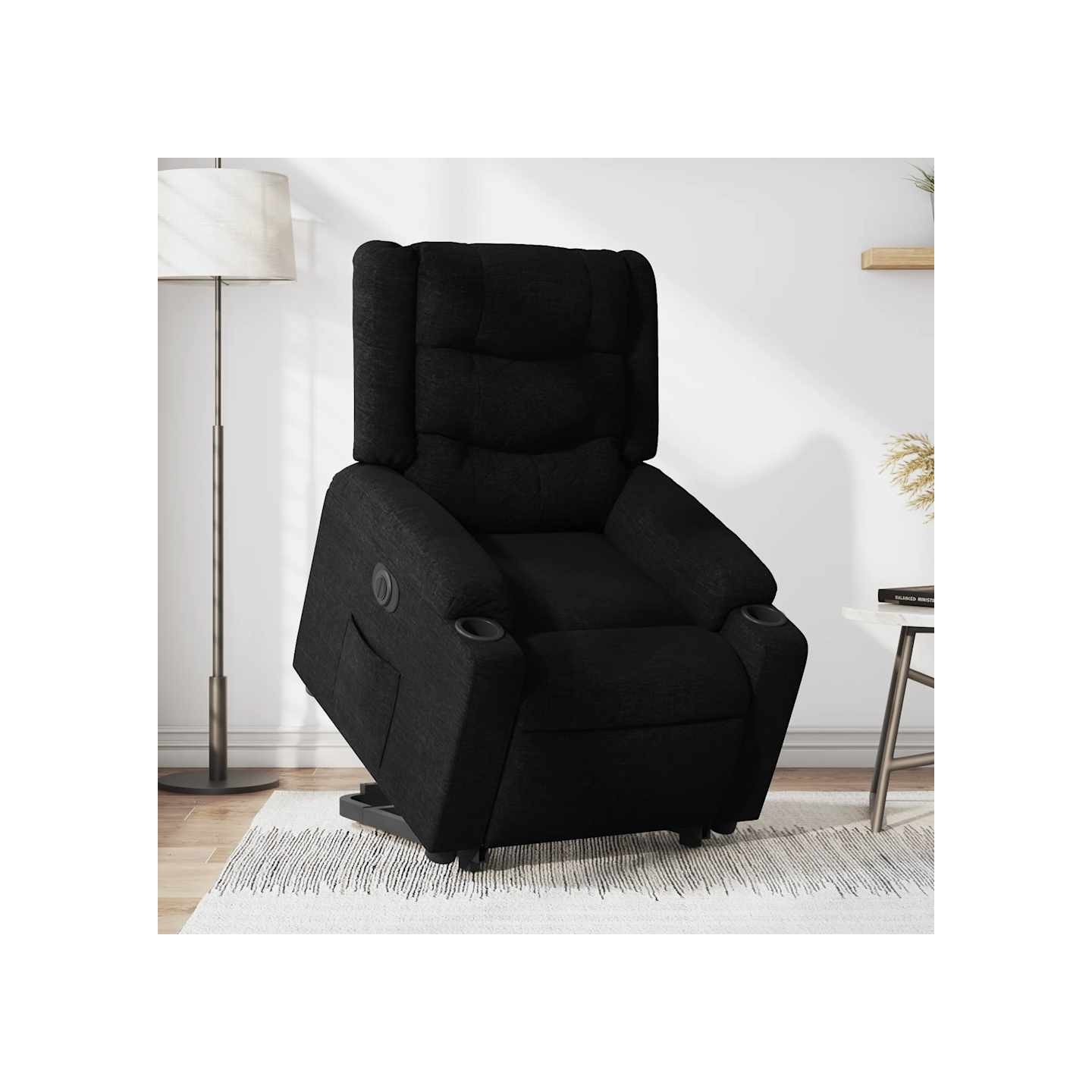 Fauteuil inclinable électrique noir tissu