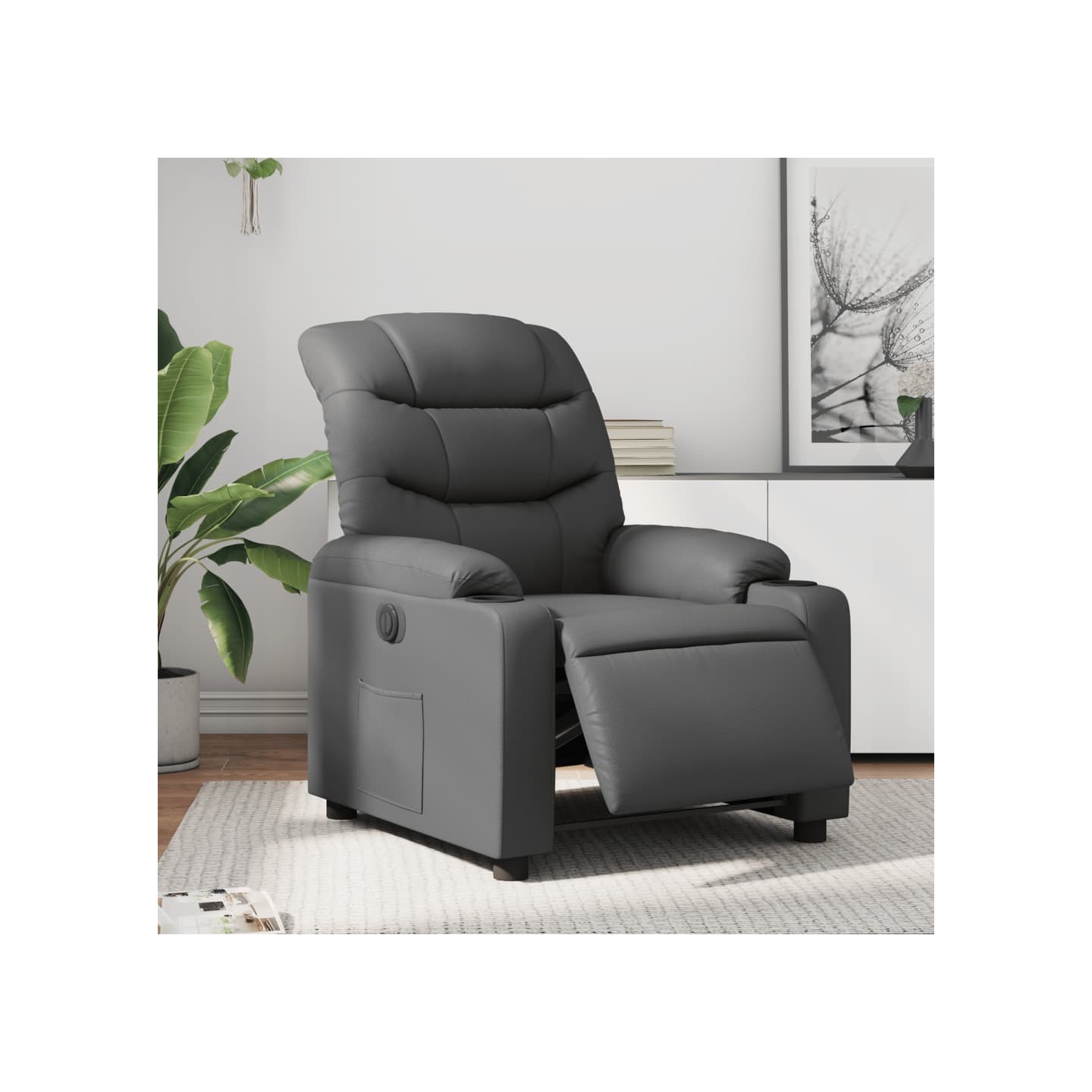 Fauteuil inclinable électrique Gris Similicuir