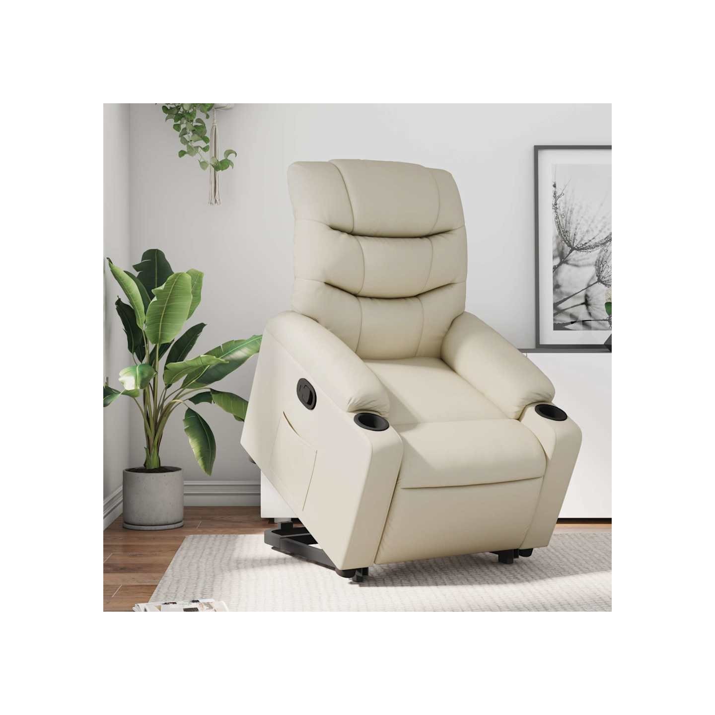 Fauteuil inclinable Crème Similicuir