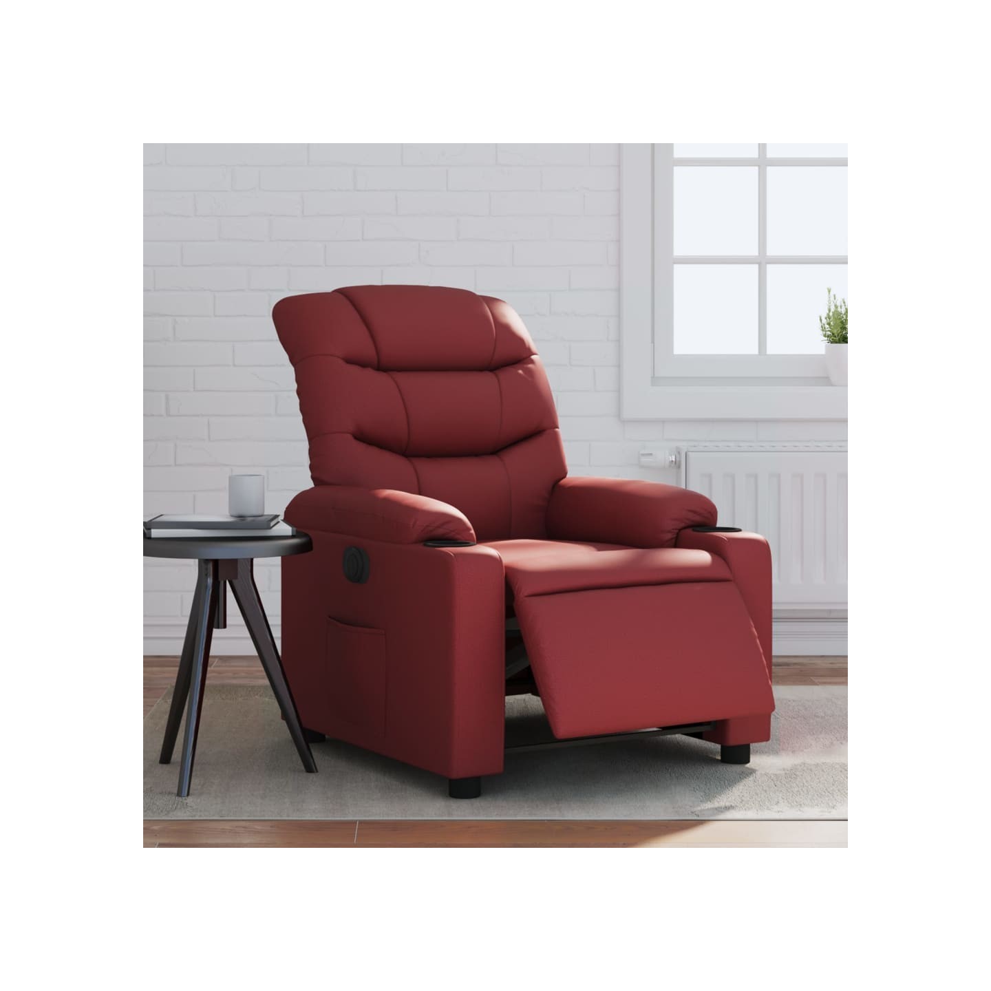 Fauteuil inclinable électrique Rouge bordeaux Similicuir