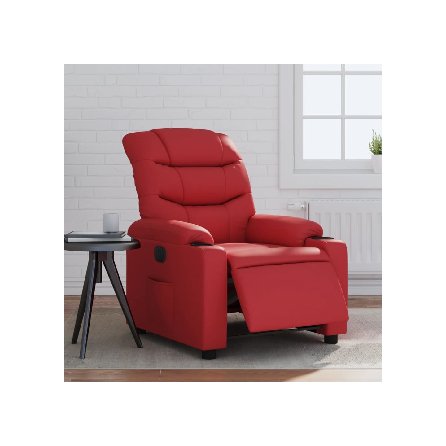 Fauteuil inclinable électrique Rouge Similicuir