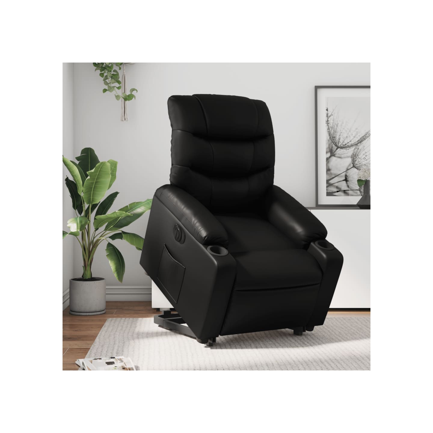 Fauteuil inclinable électrique noir similicuir