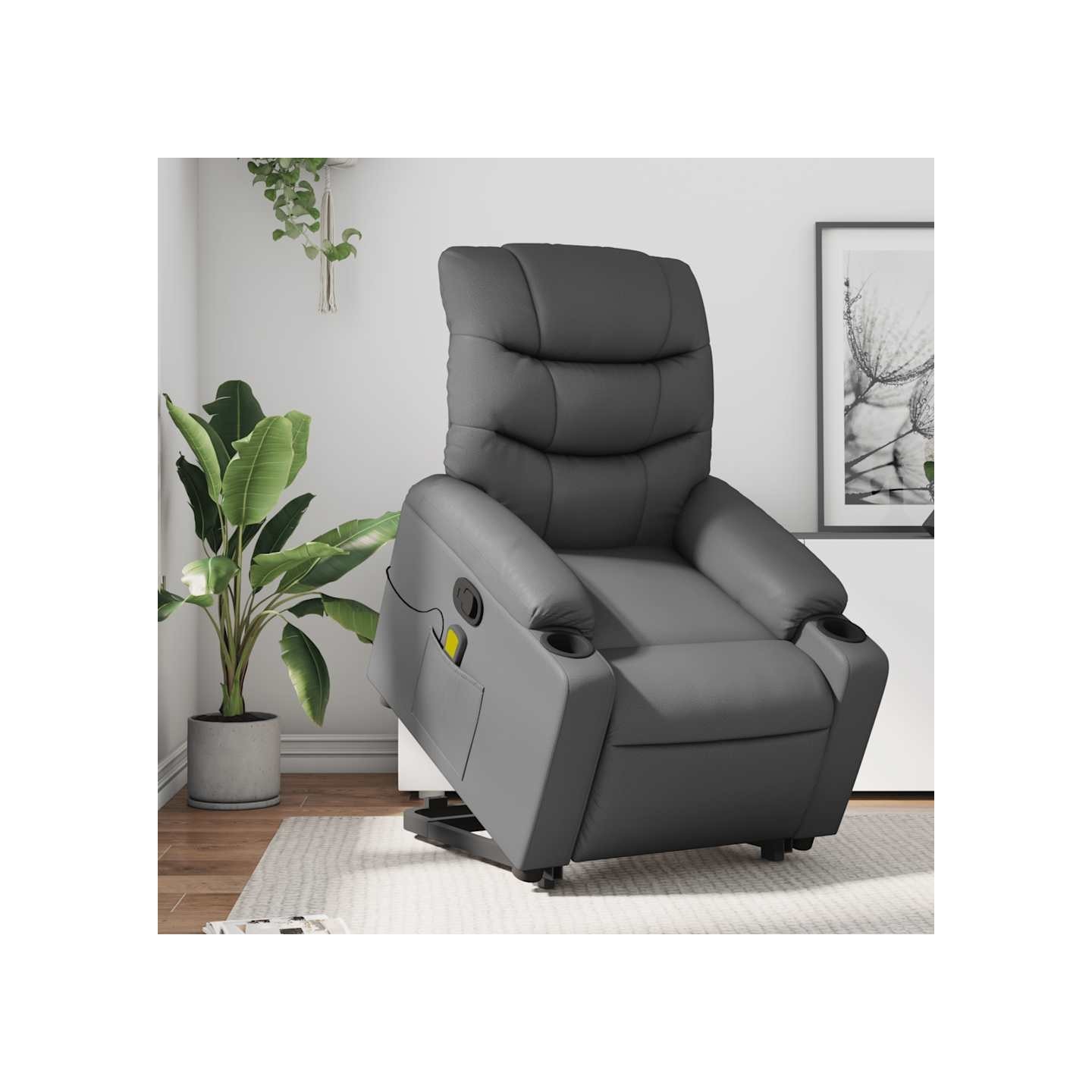 Fauteuil inclinable de massage Gris Similicuir