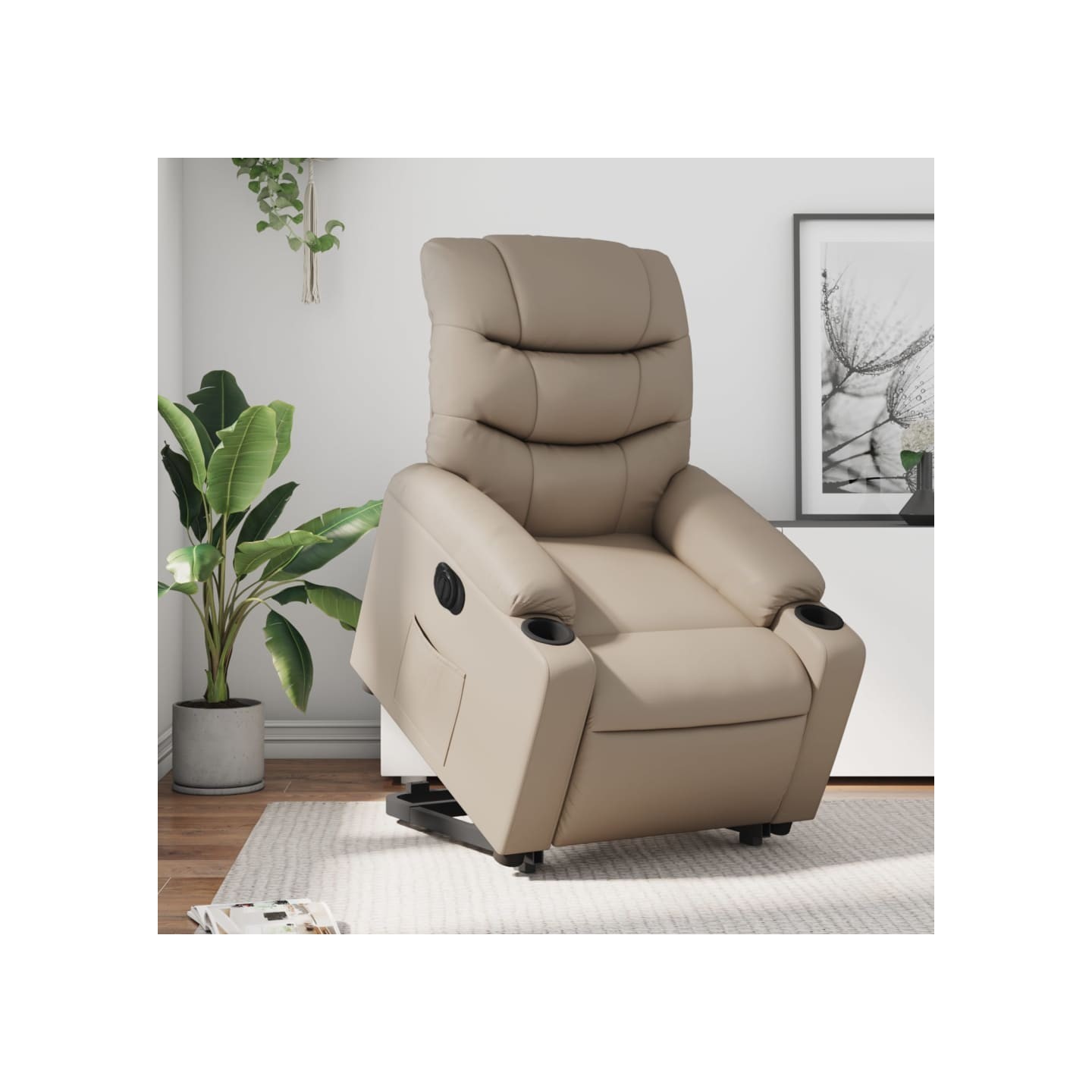Fauteuil inclinable électrique cappuccino similicuir