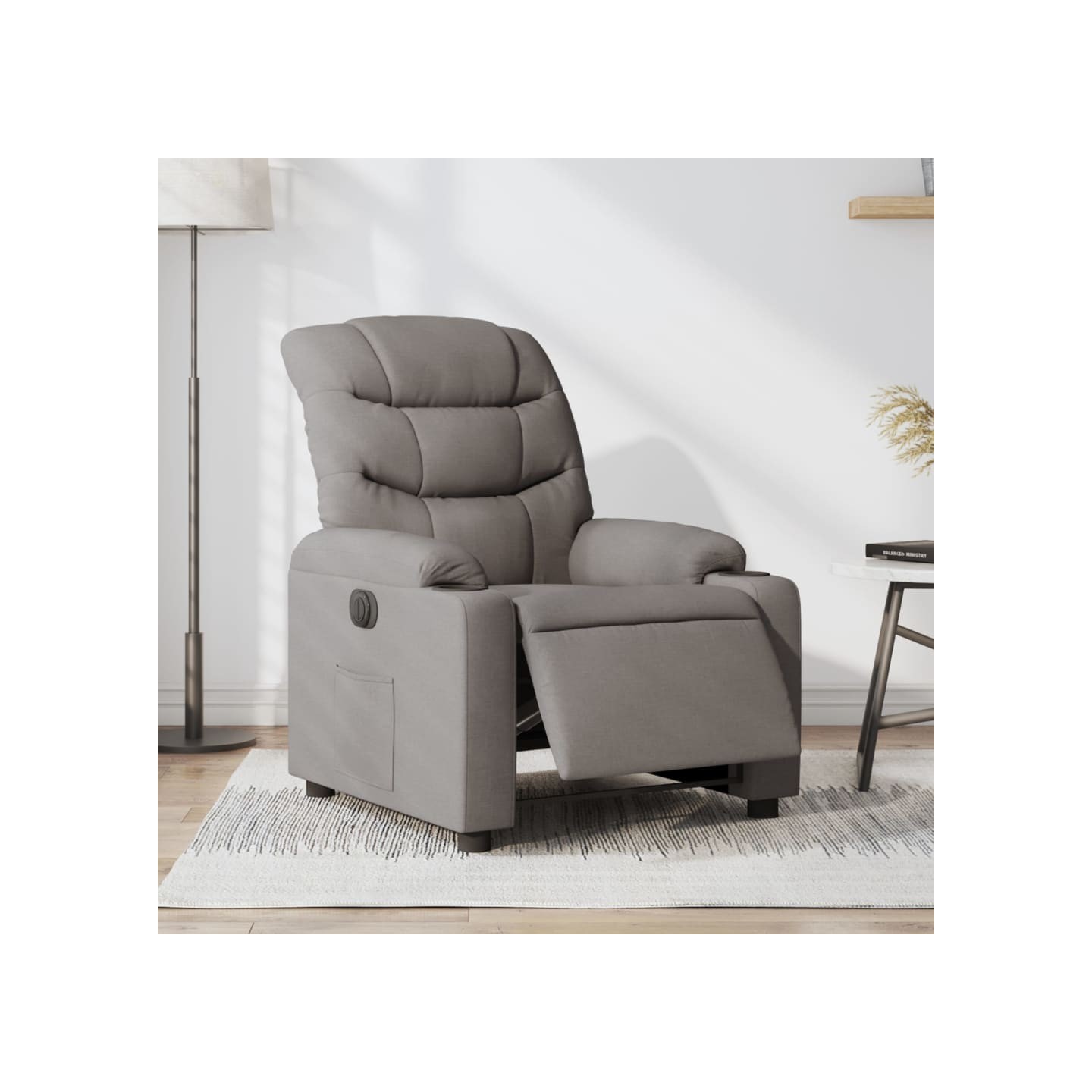 Fauteuil inclinable électrique Taupe Tissu
