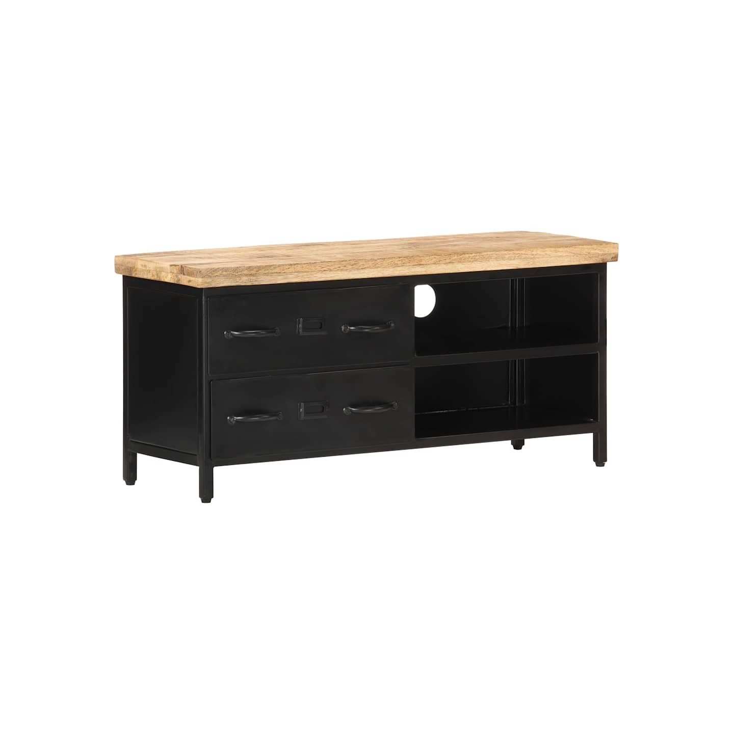 Meuble TV 90x30x41 cm Bois de manguier brut