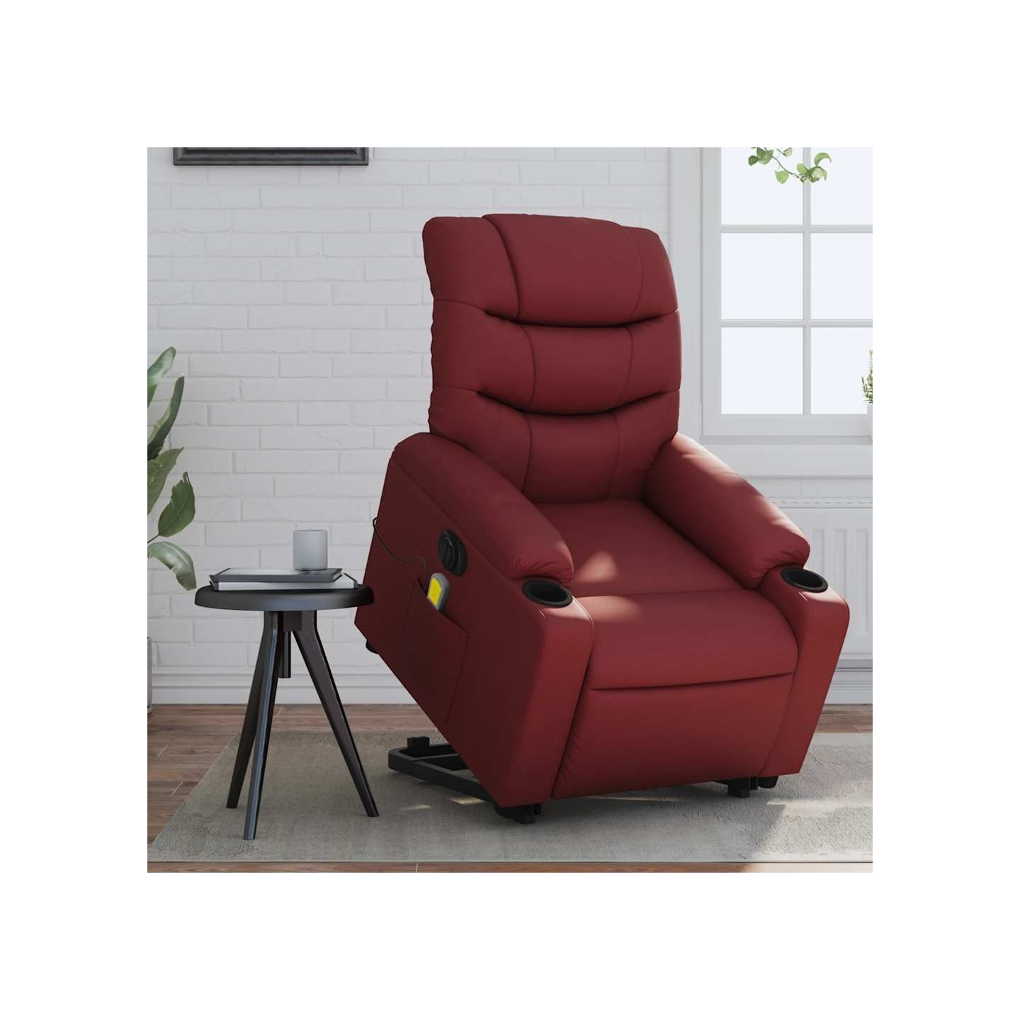 Fauteuil inclinable de massage électrique rouge bordeaux