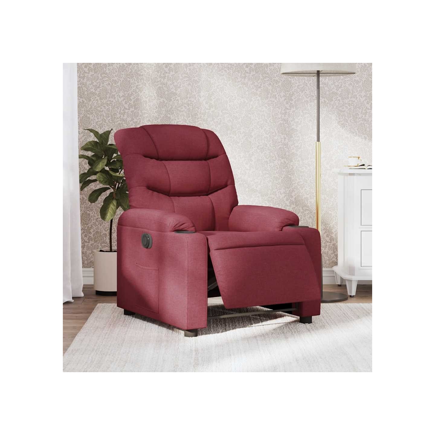 Fauteuil inclinable électrique Rouge bordeaux Tissu