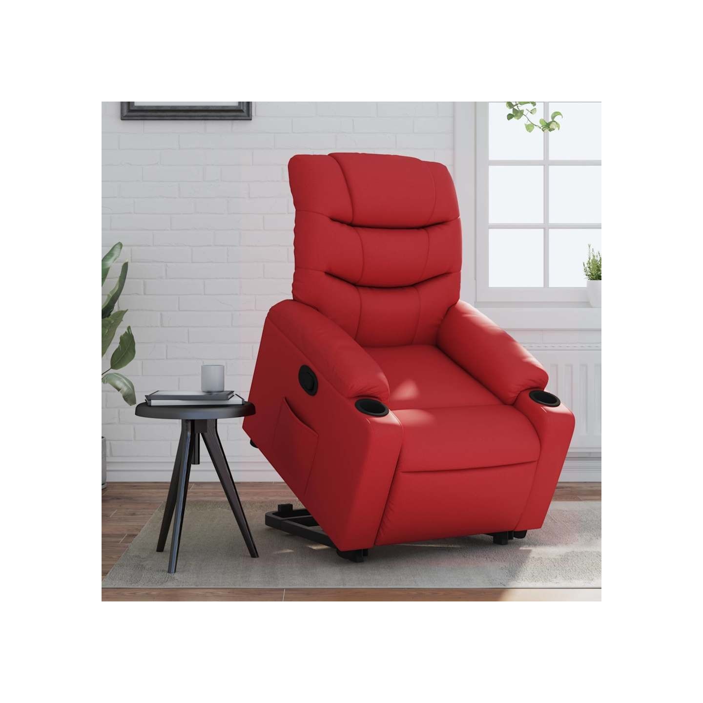 Fauteuil inclinable électrique rouge similicuir