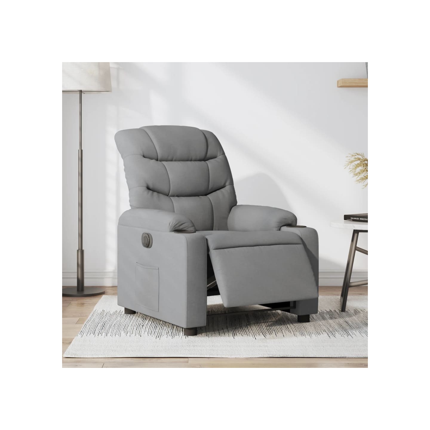 Fauteuil inclinable électrique Gris clair Tissu