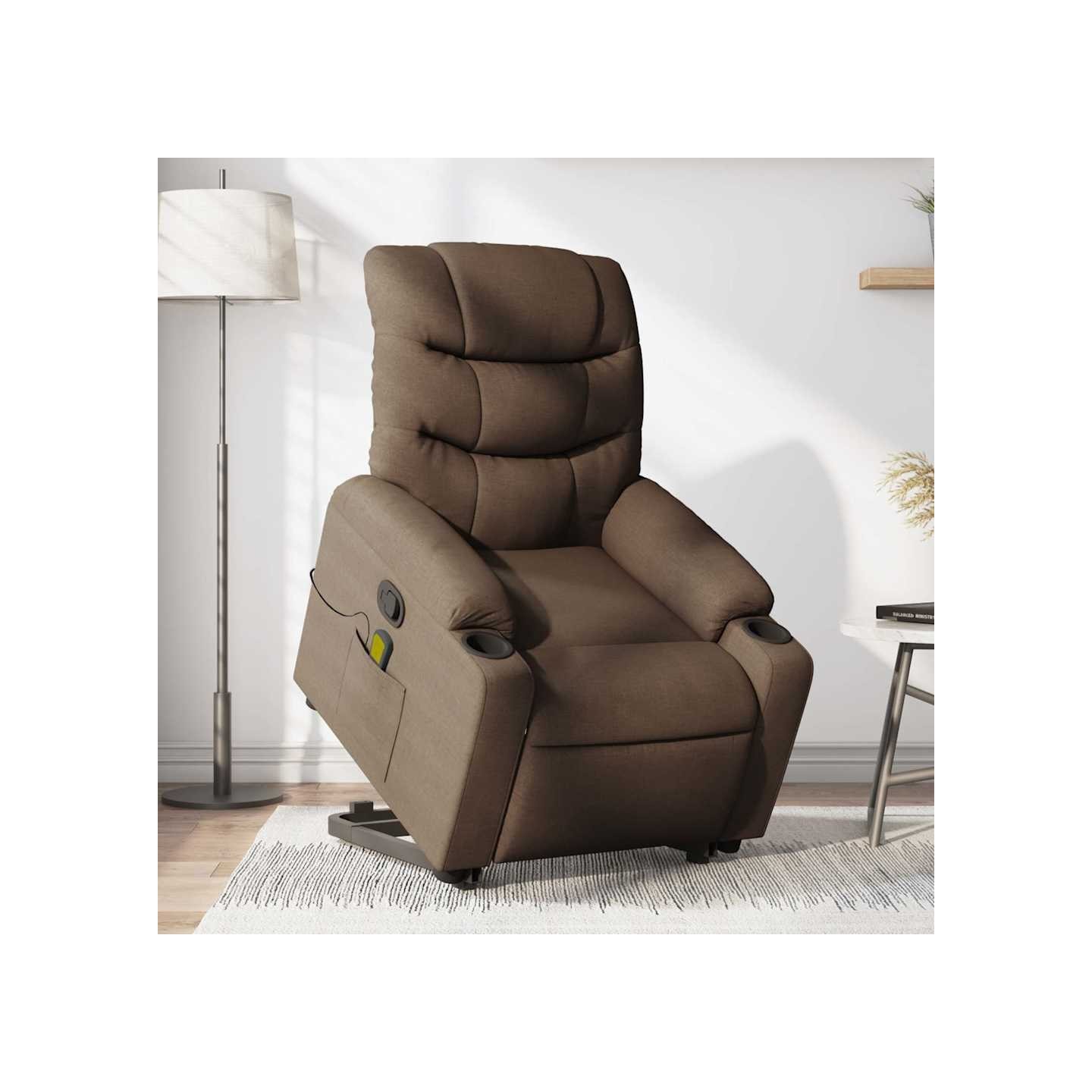Fauteuil de massage inclinable Marron Tissu