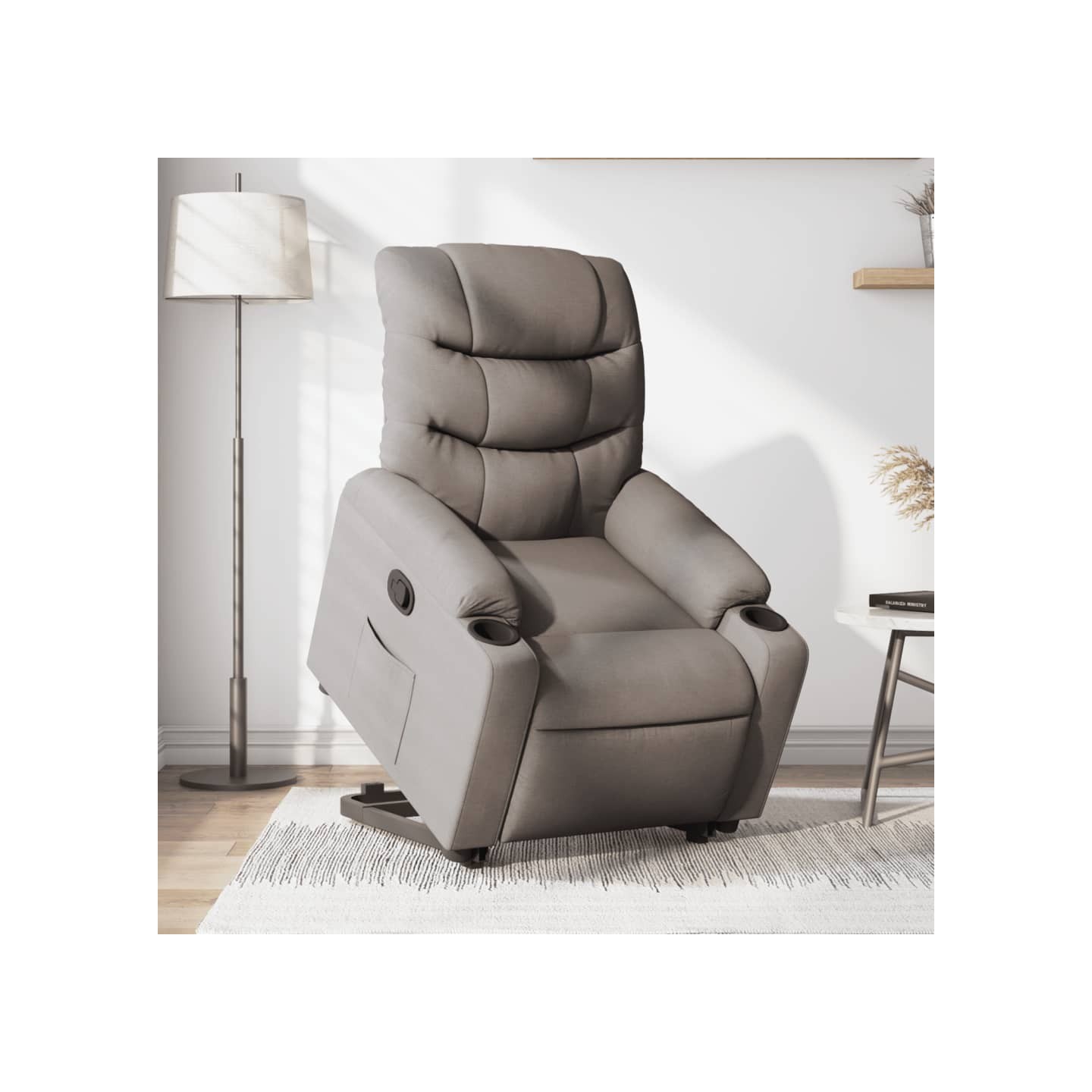 Fauteuil inclinable taupe tissu