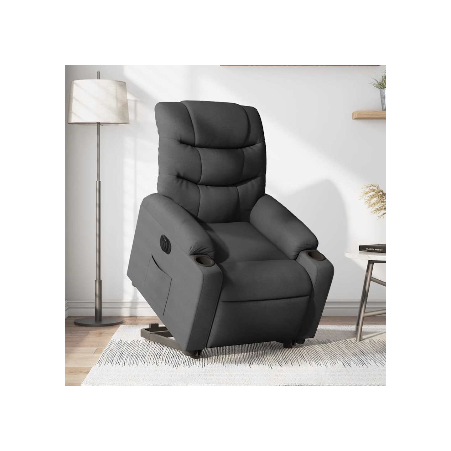 Fauteuil inclinable électrique gris foncé tissu