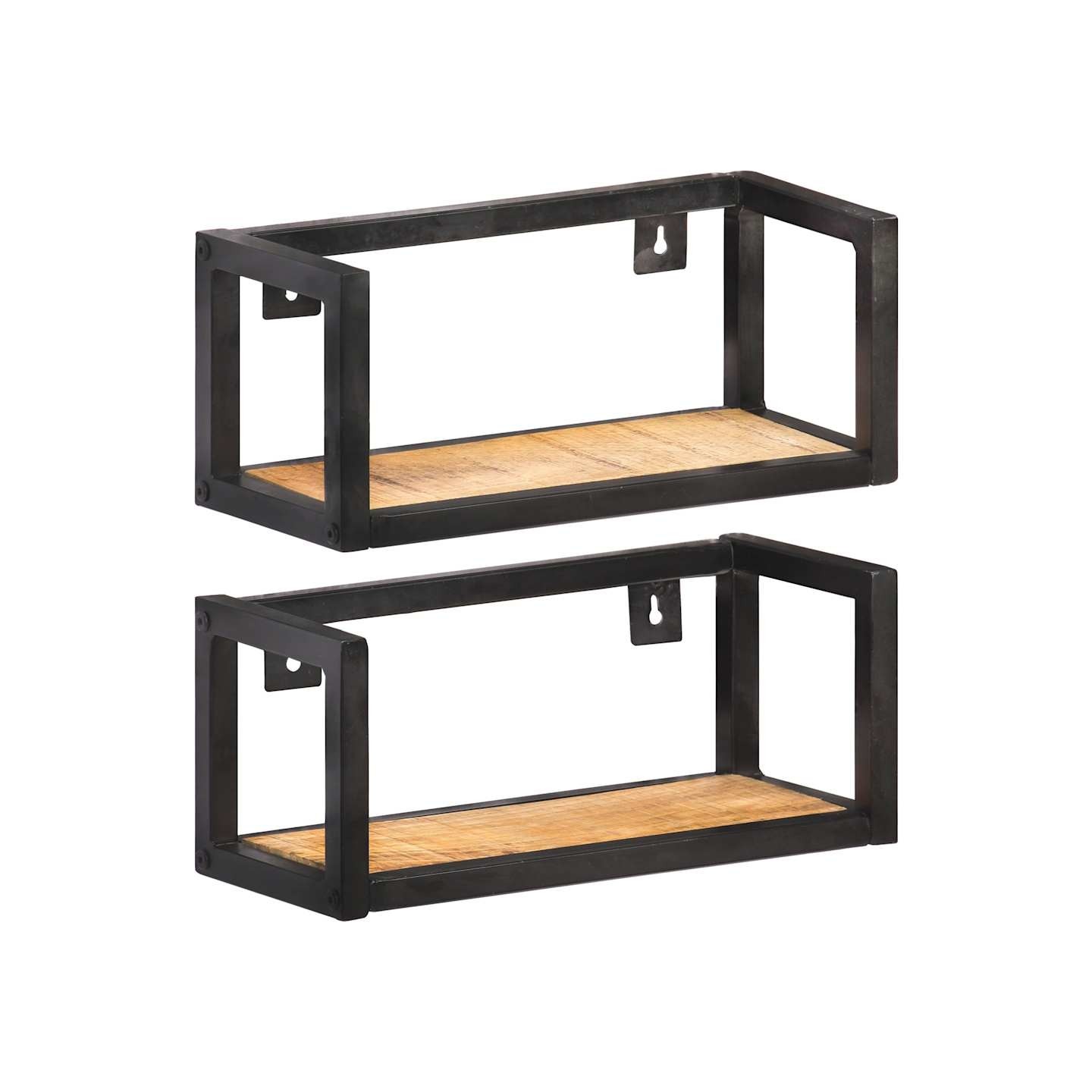 Étagères murales 2 pcs 40 cm Bois de manguier brut