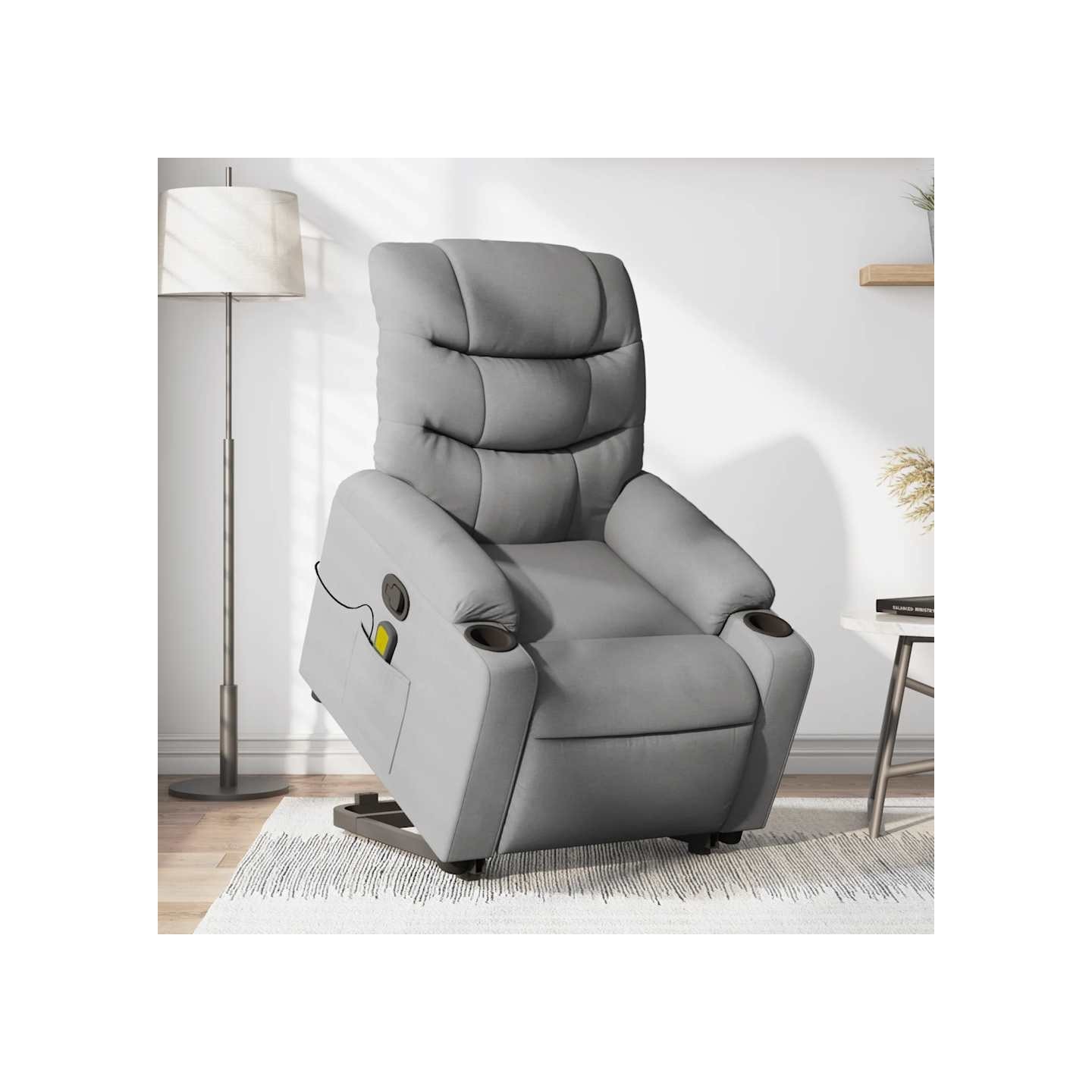 Fauteuil de massage inclinable Gris clair Tissu